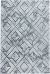 Modern Marble Effect Geometric Design Rug | Silver Silver