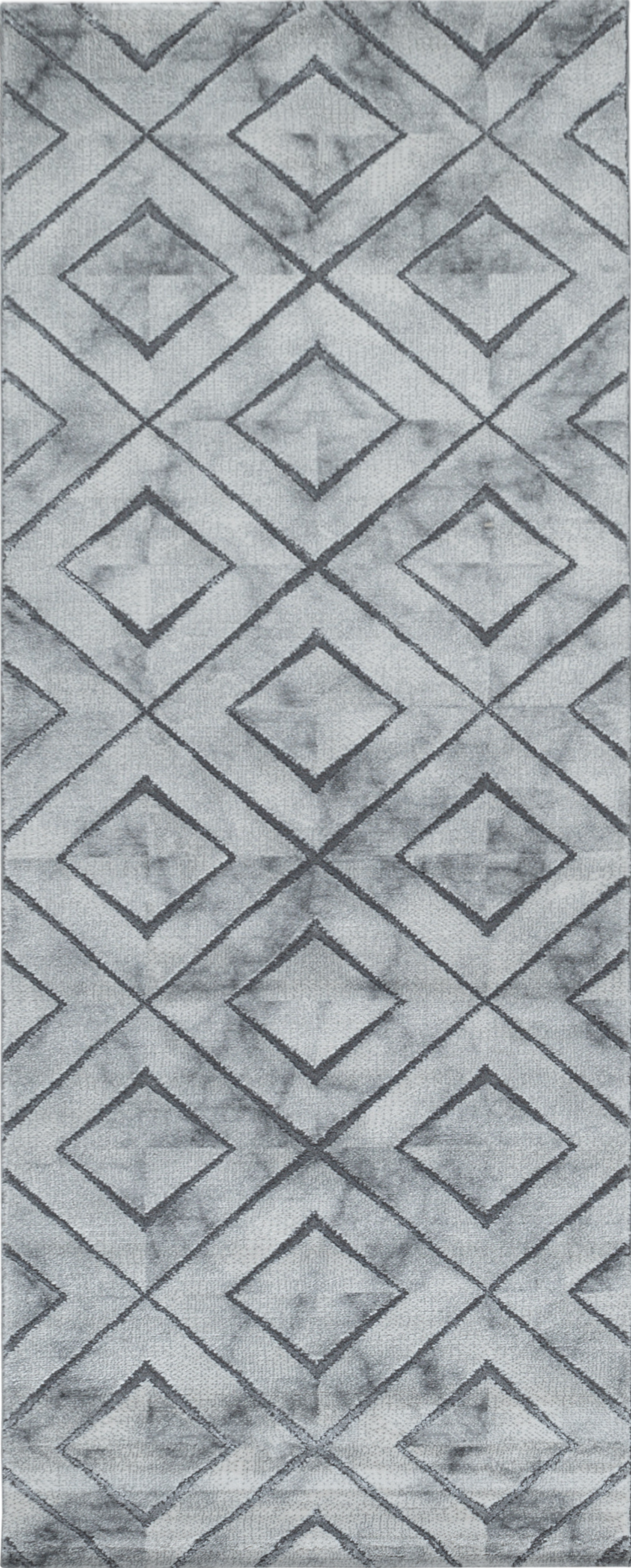 Modern Marble Effect Geometric Design Rug | Silver