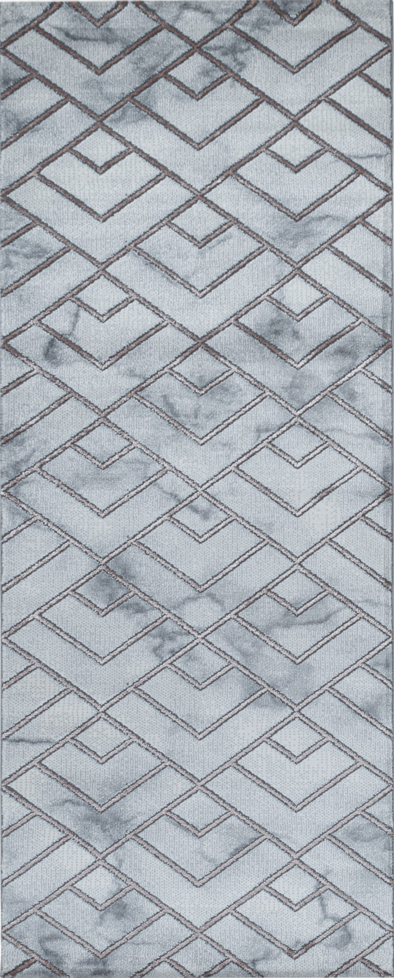 Modern Marble Look Geometric Diamond Rug | Bronze