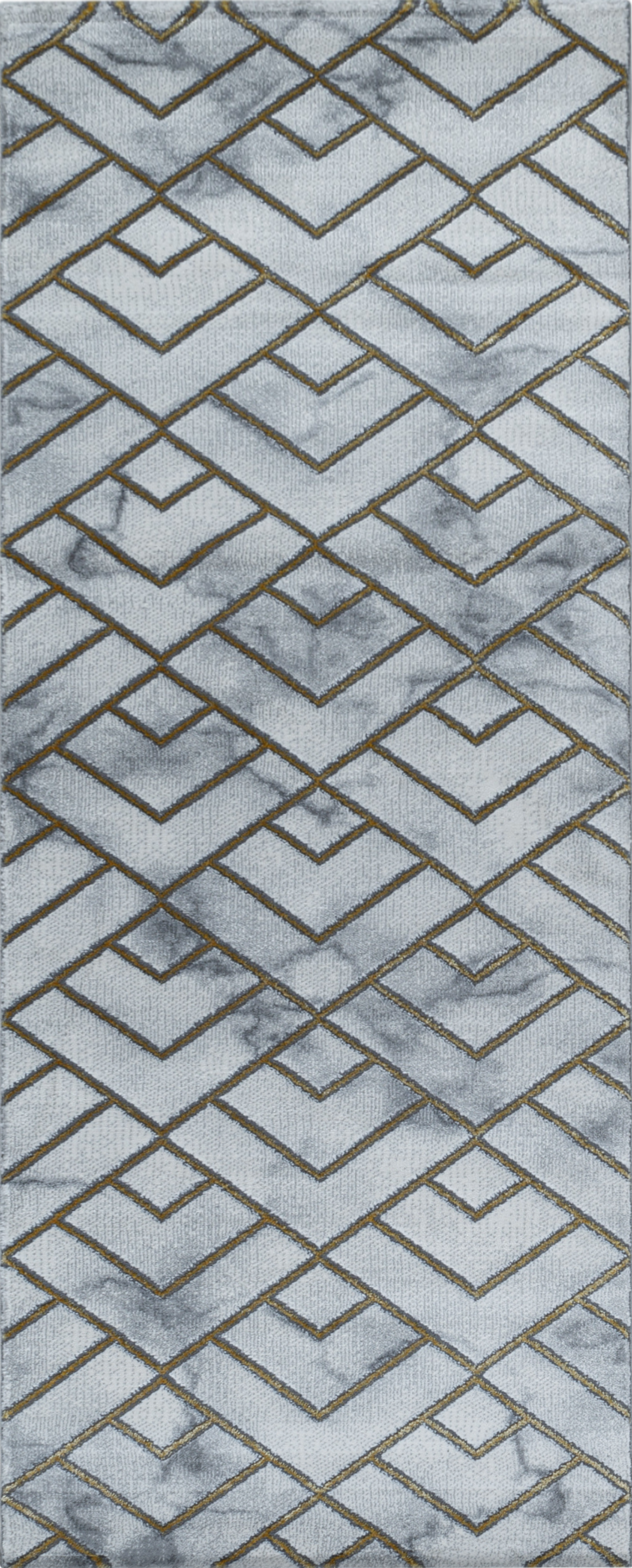 Modern Marble Look Geometric Diamond Rug | Gold