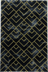 Luxury Art Deco Chevron Geometric Rug | Gold Gold