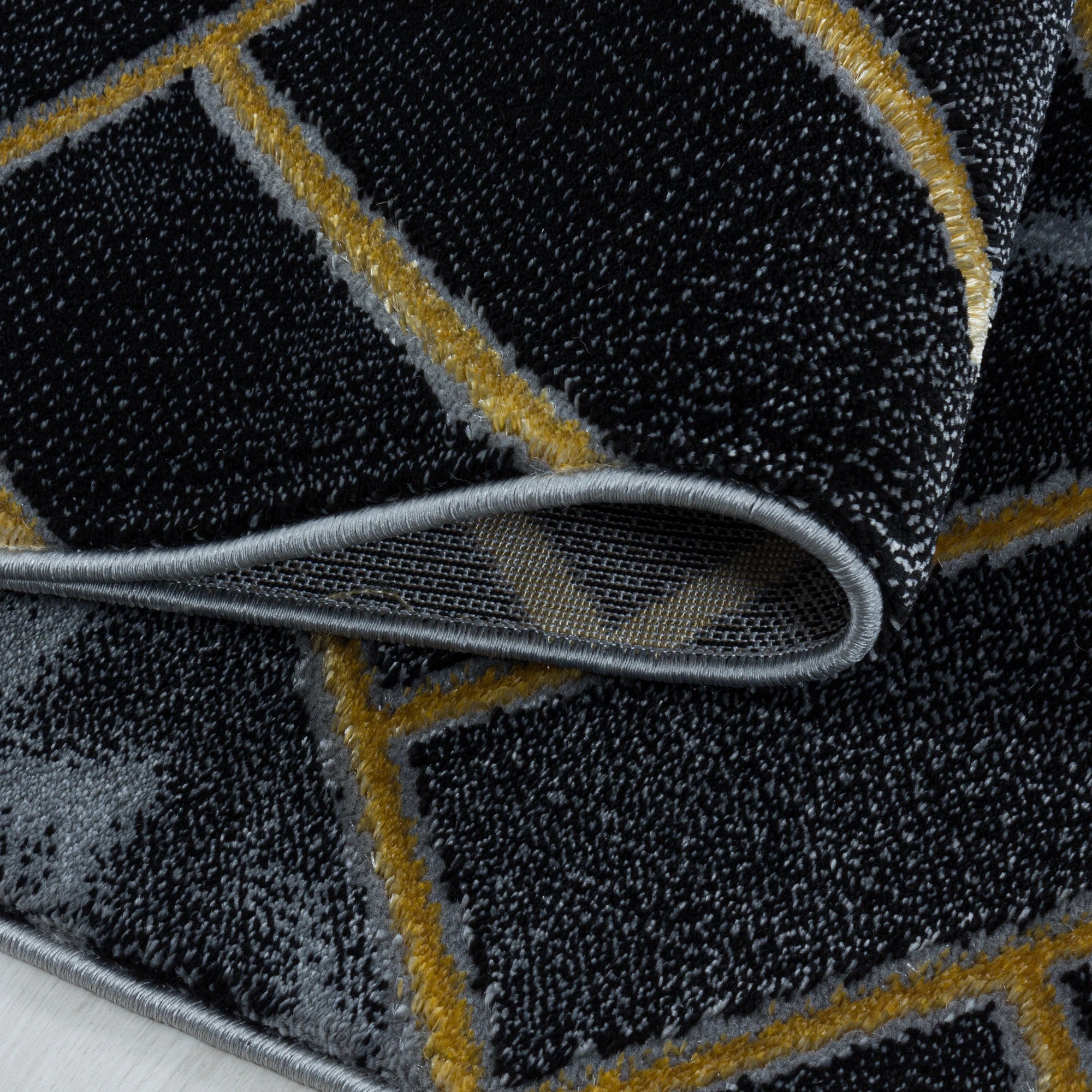 Luxury Art Deco Chevron Geometric Rug | Gold