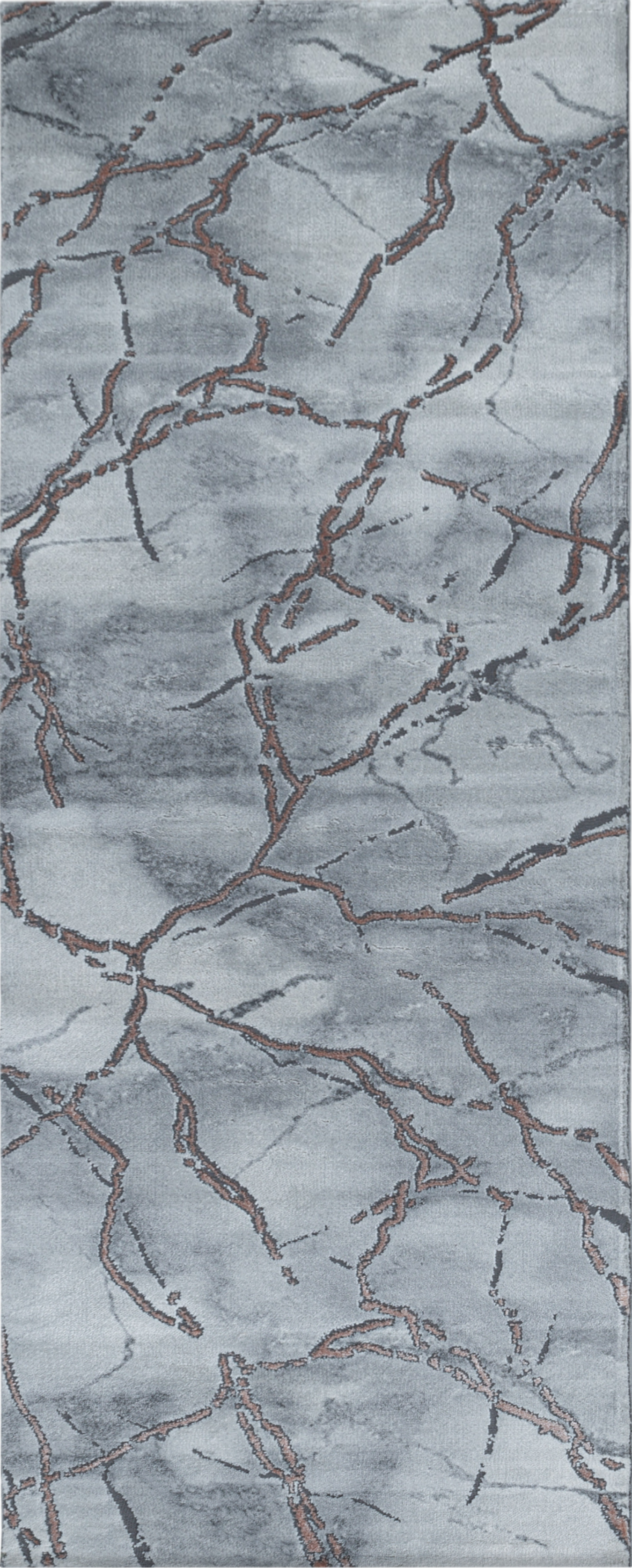Luxury High-Gloss Marble Veins Area Rug | Bronze