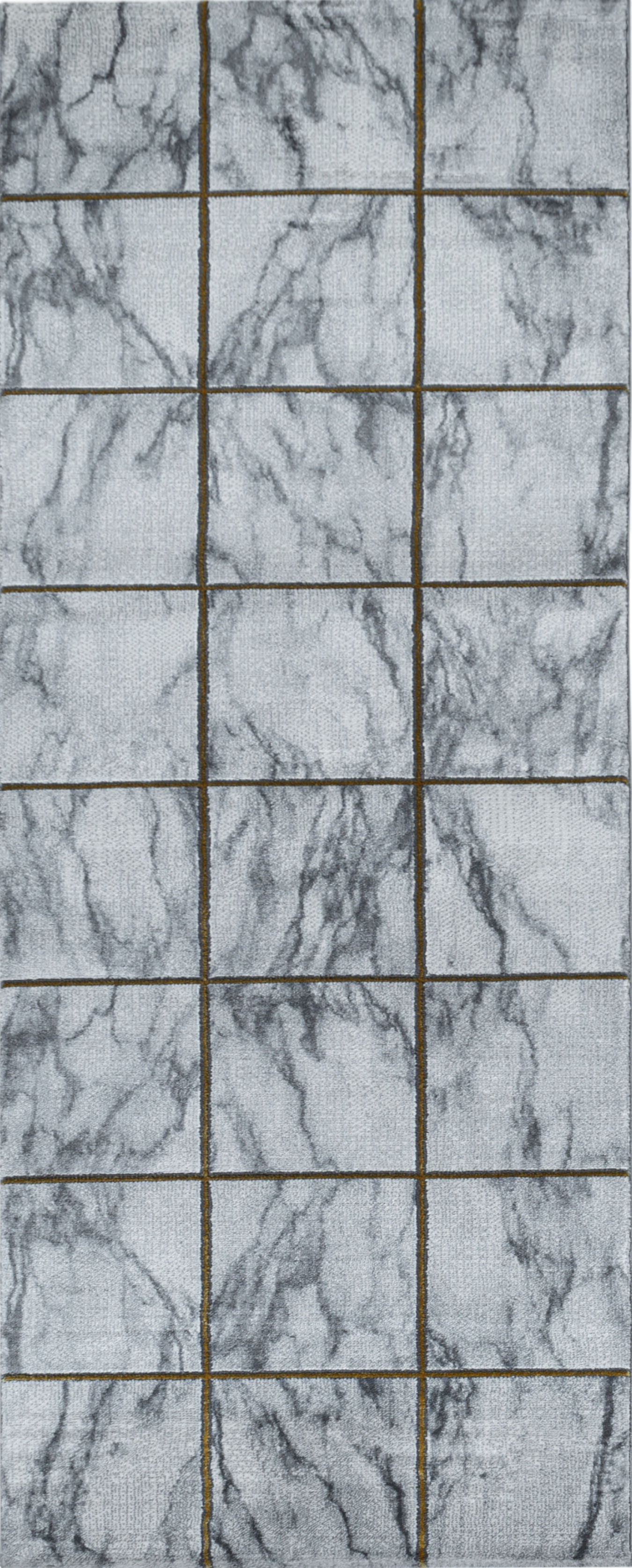 Square Mosaic Pattern Faux Stone Carpet | Gold