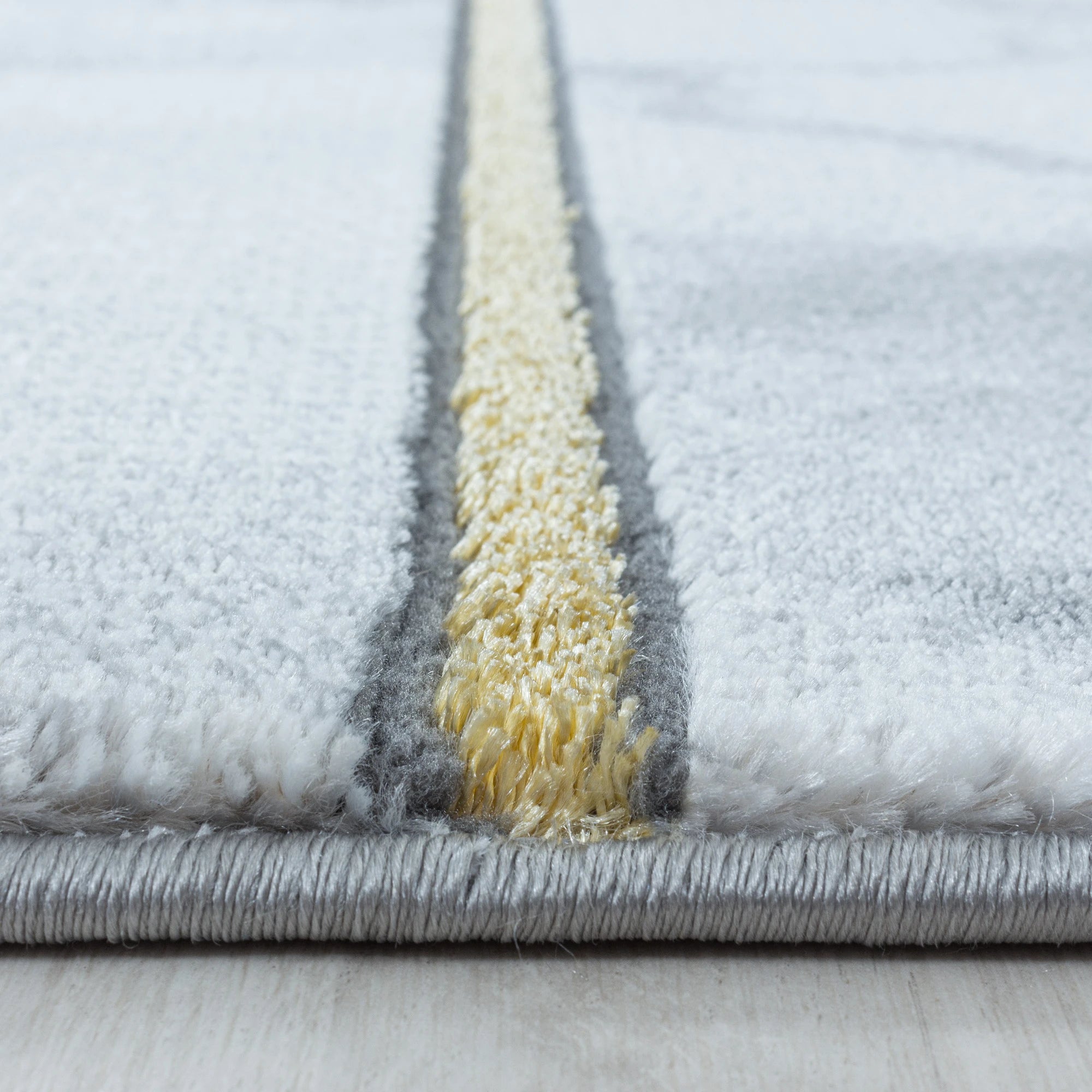 Square Mosaic Pattern Faux Stone Carpet | Gold