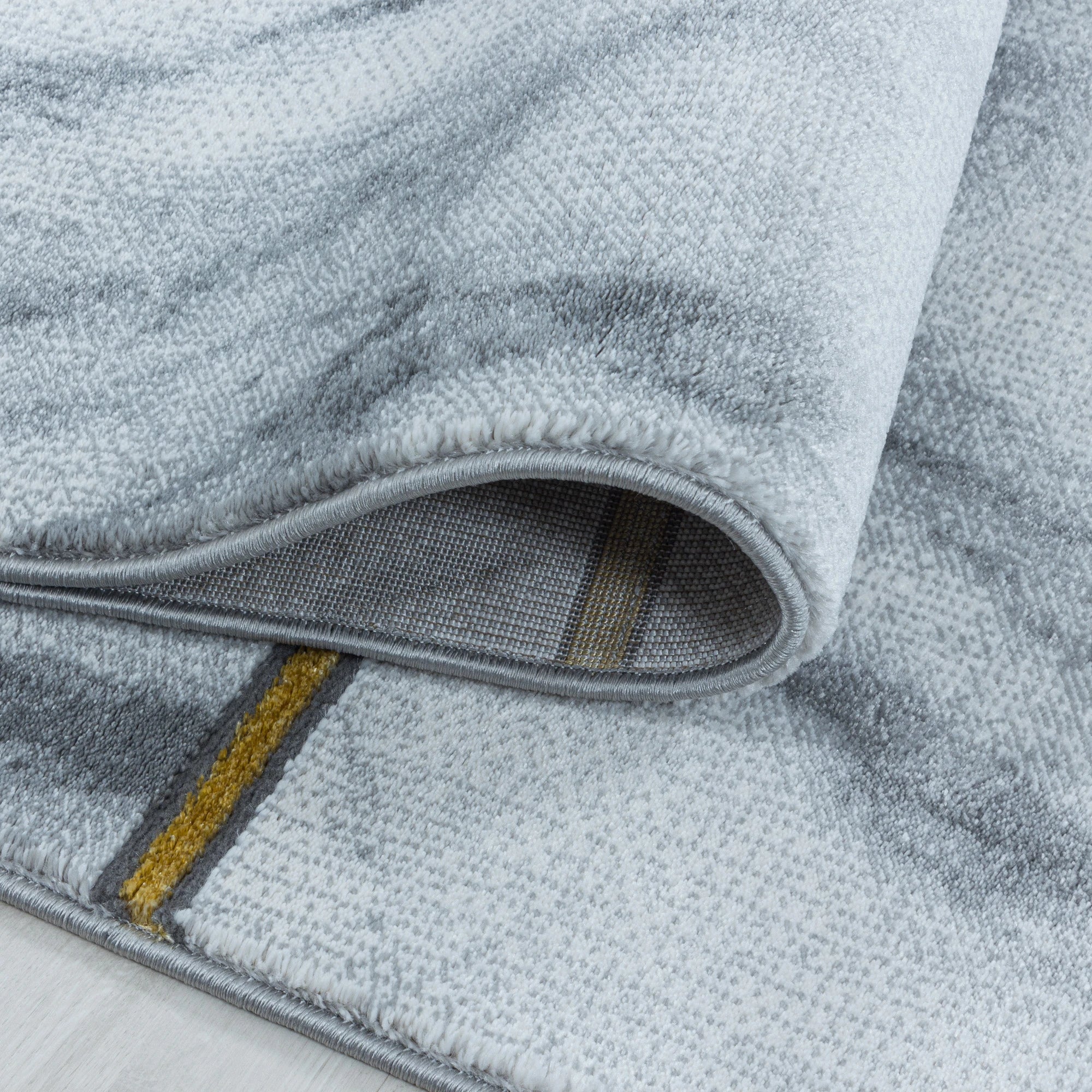 Square Mosaic Pattern Faux Stone Carpet | Gold