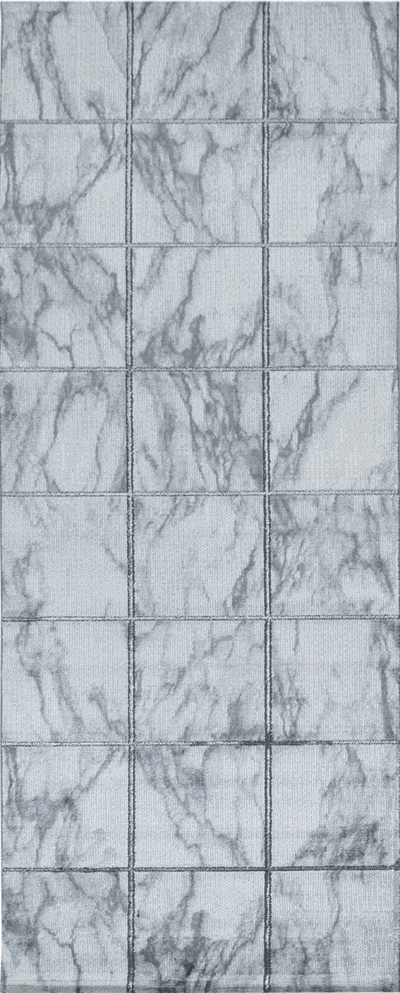 Square Mosaic Pattern Faux Stone Carpet | Silver