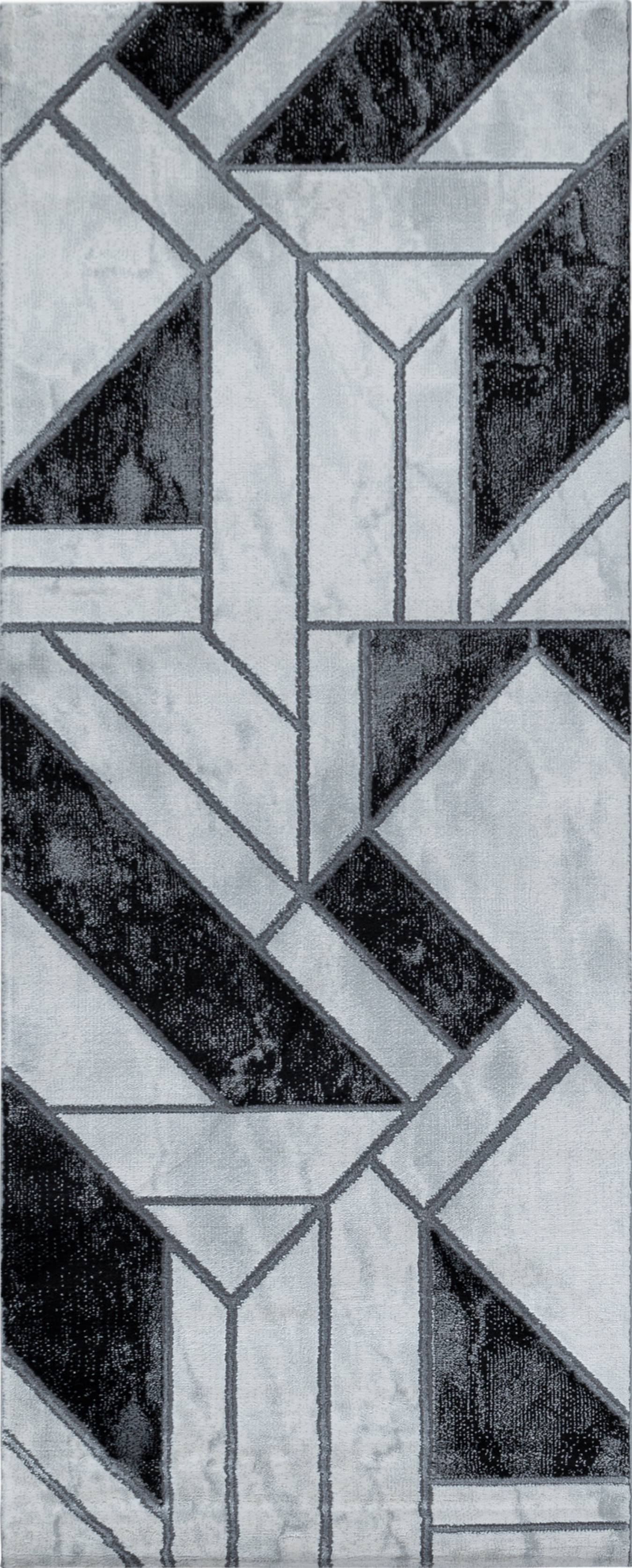 Modern Abstract Surface Area Rug | Silver