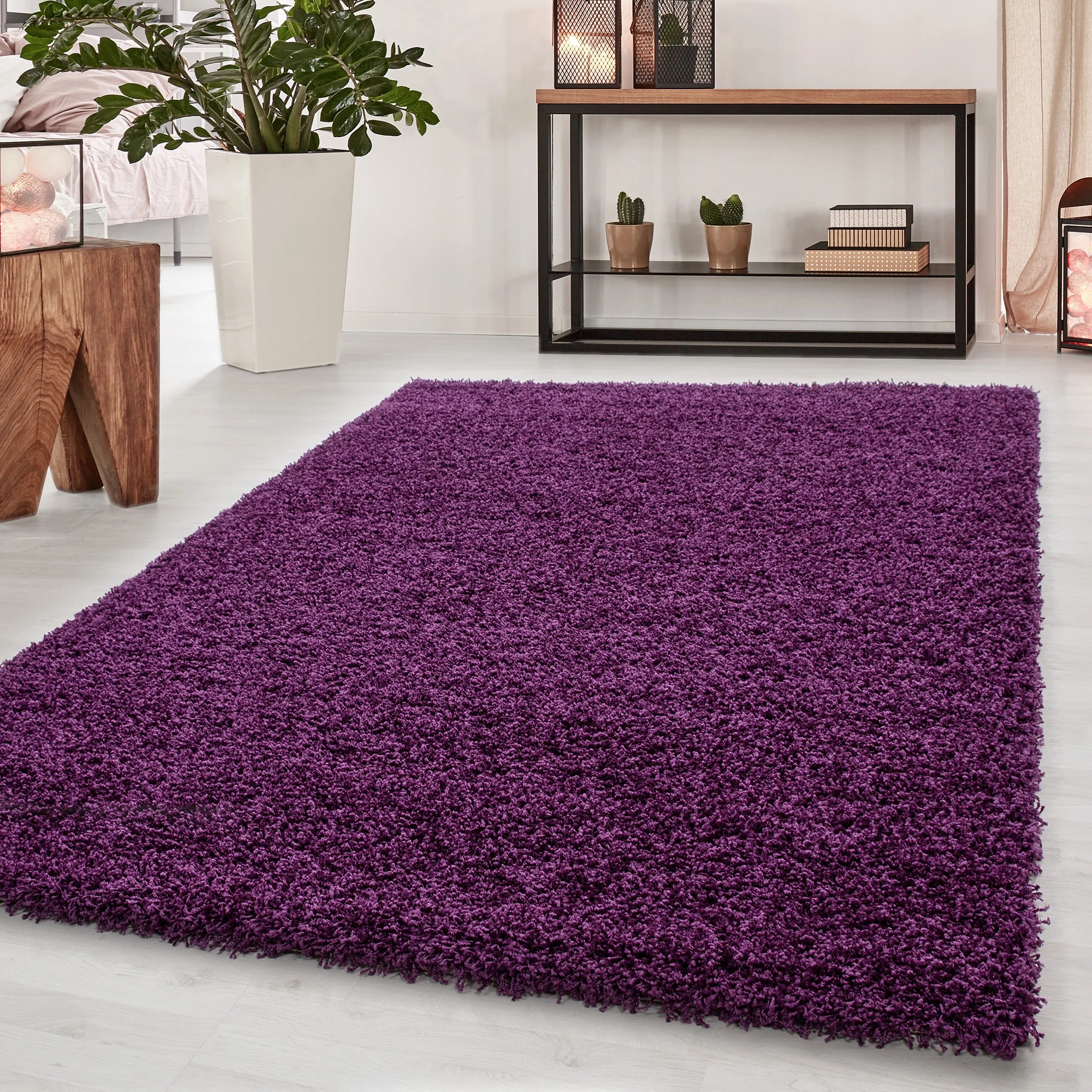 Minimalist Color Plain Cozy Shaggy | Violet