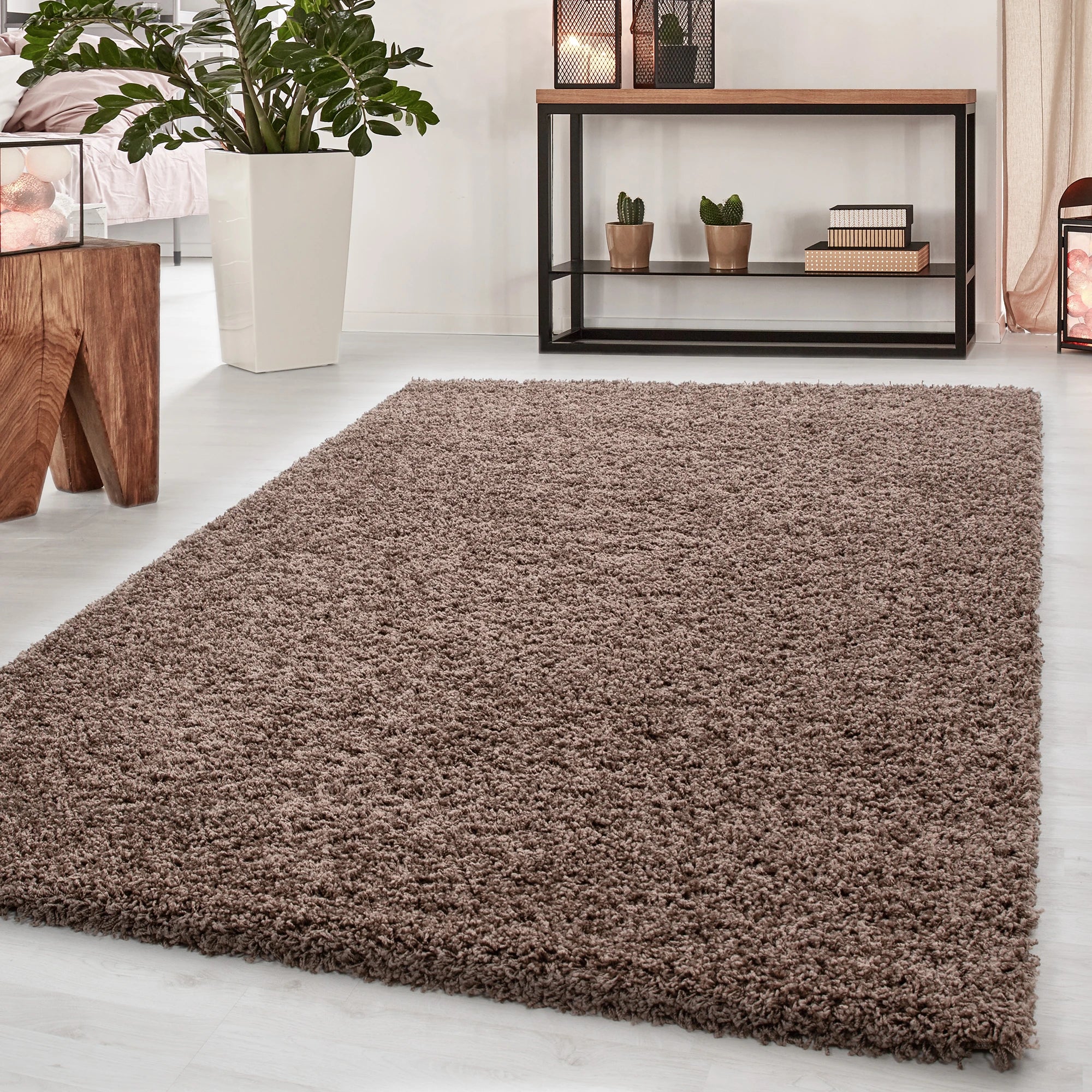 Minimalist Color Plain Cozy Shaggy | Mocha