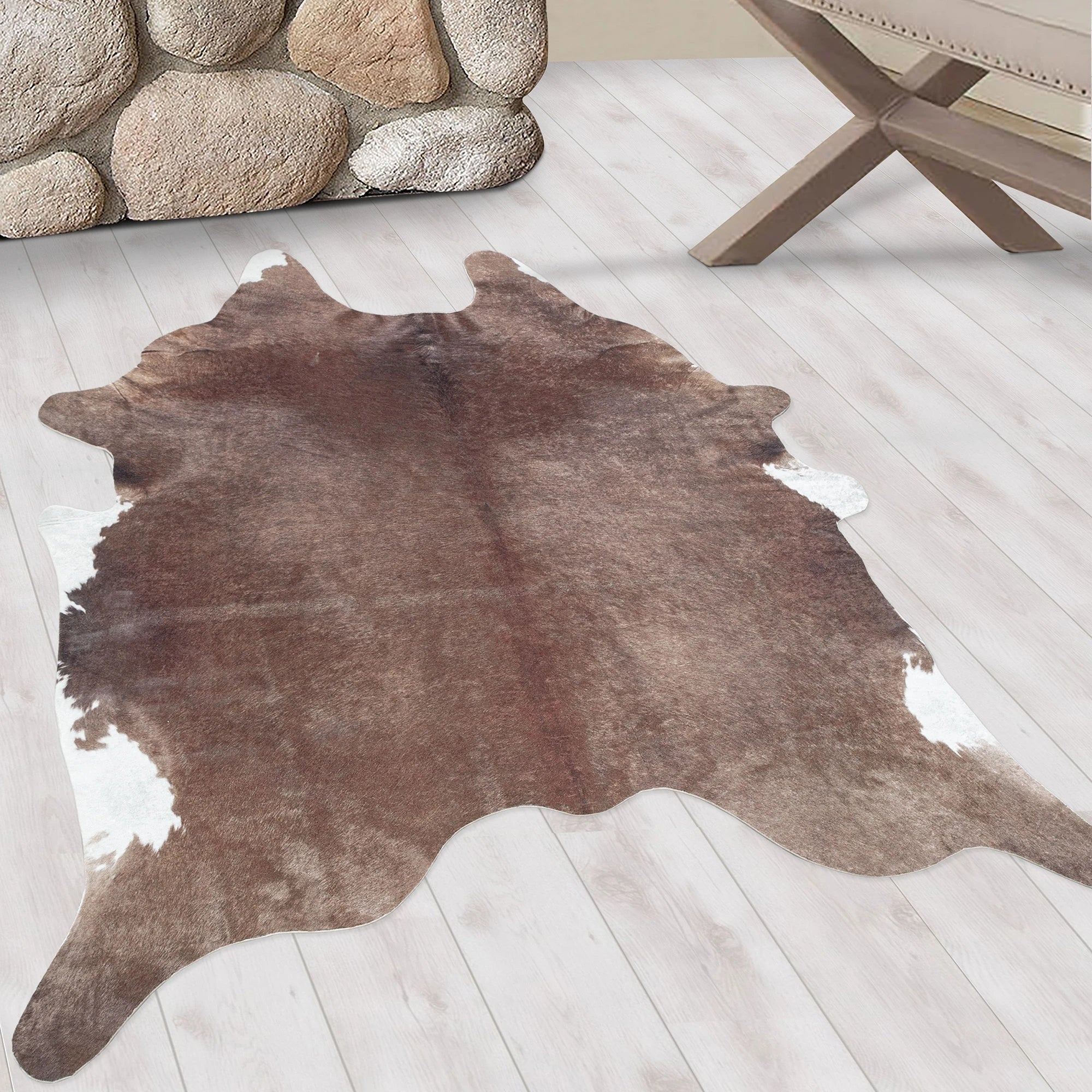 Cowhide Skin Imitation Modern Rug | Brown