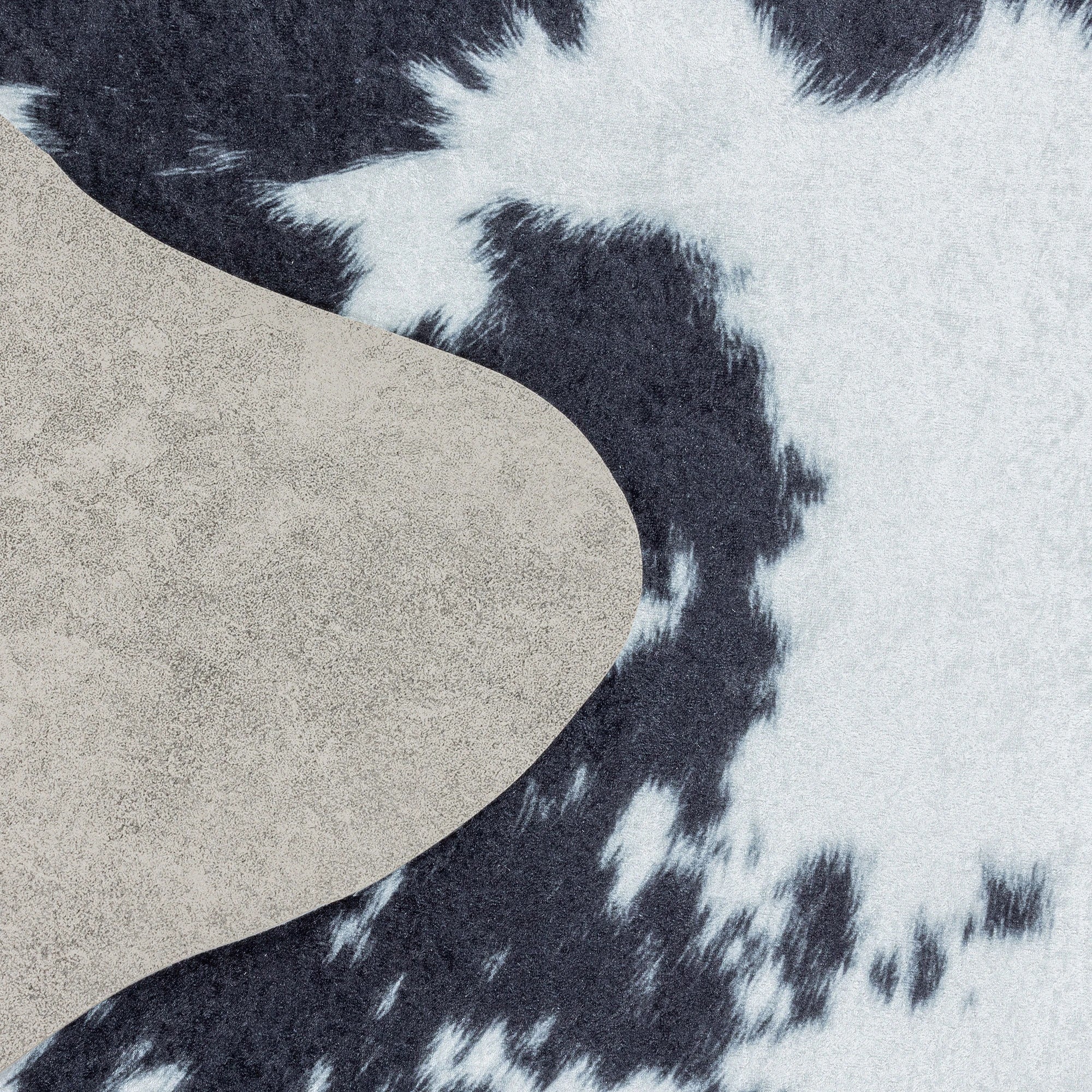Cowhide Skin Imitation Modern Rug | Black