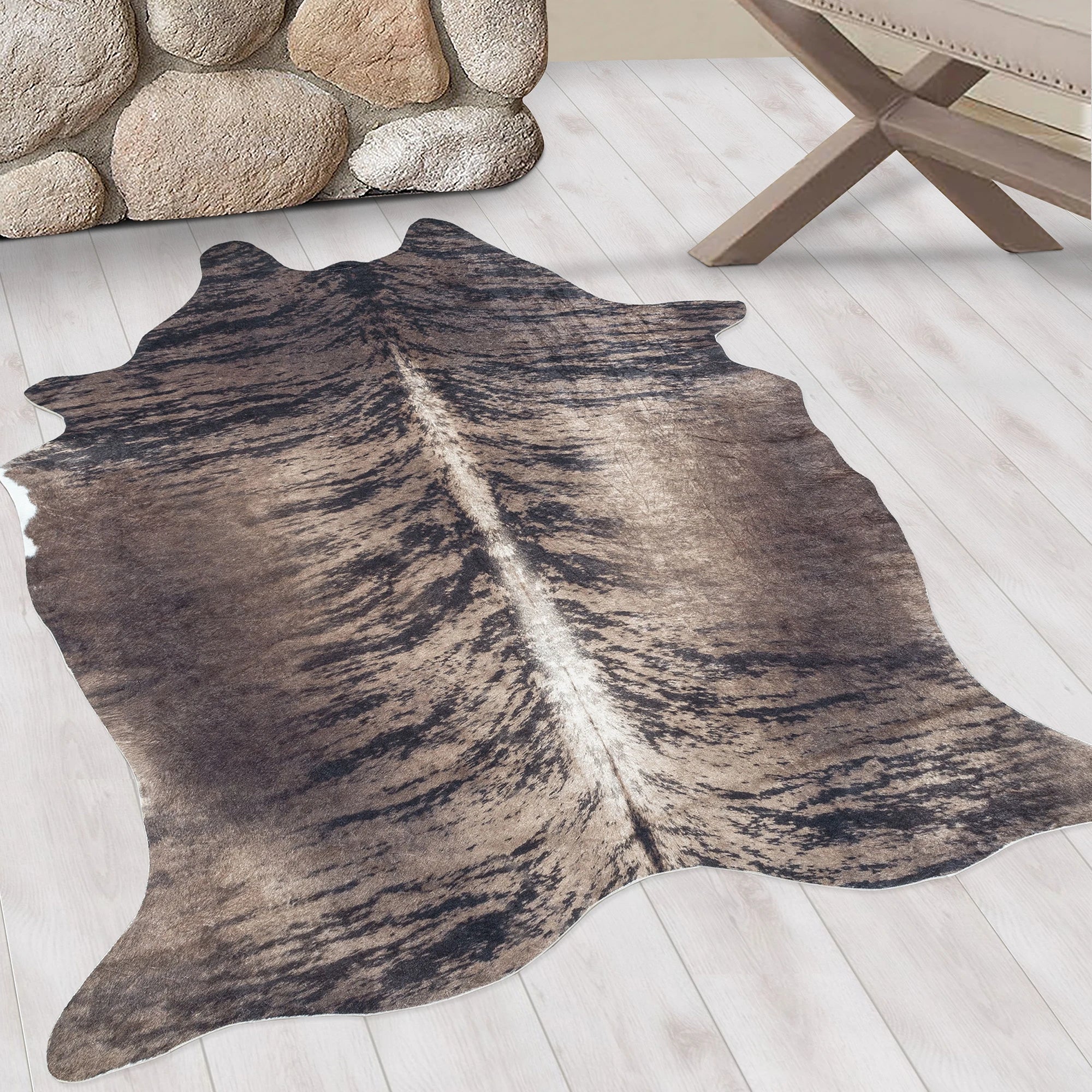 Cowhide Skin Imitation Decorative Rug | Brown