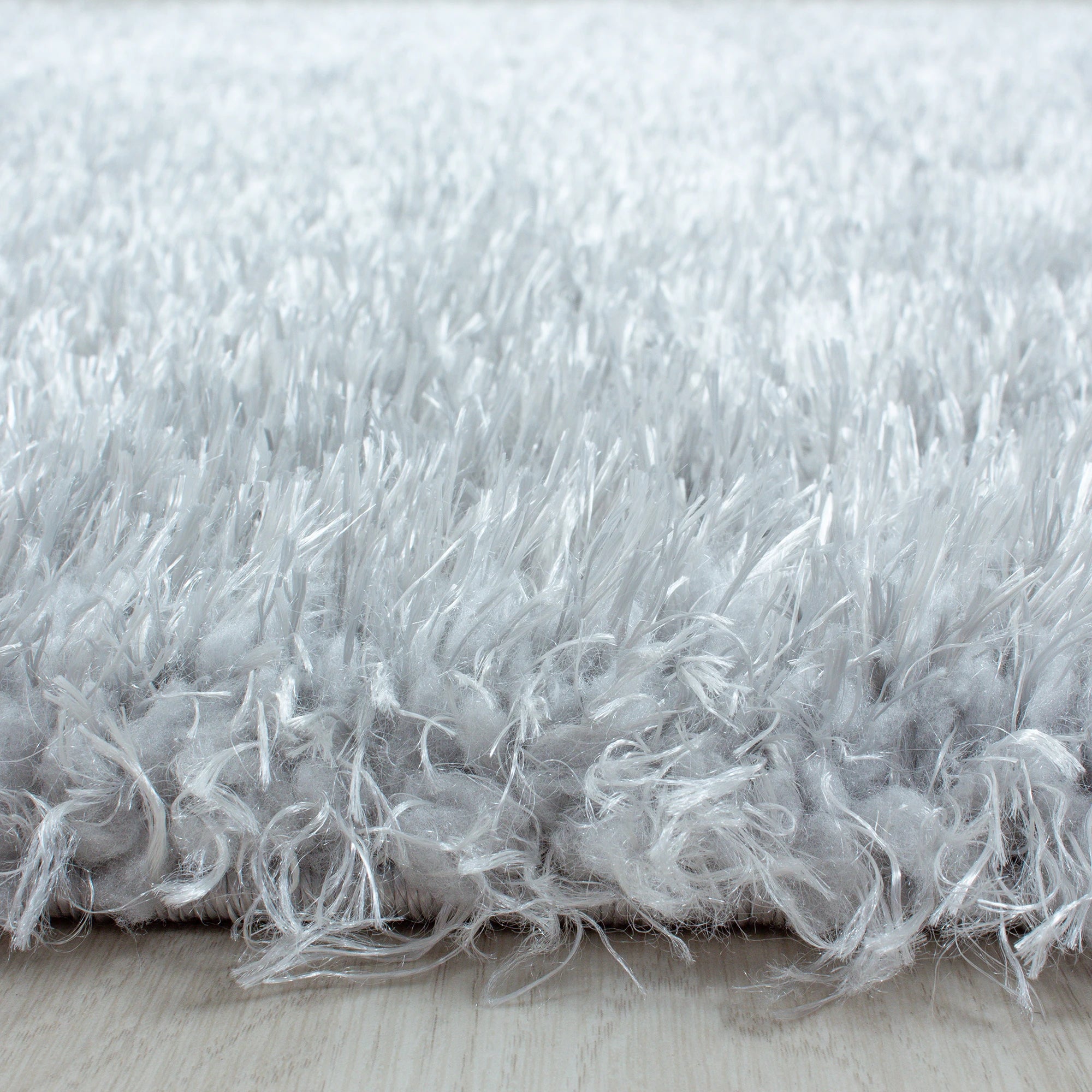 Plain Color Chic Shaggy Rug | Silver