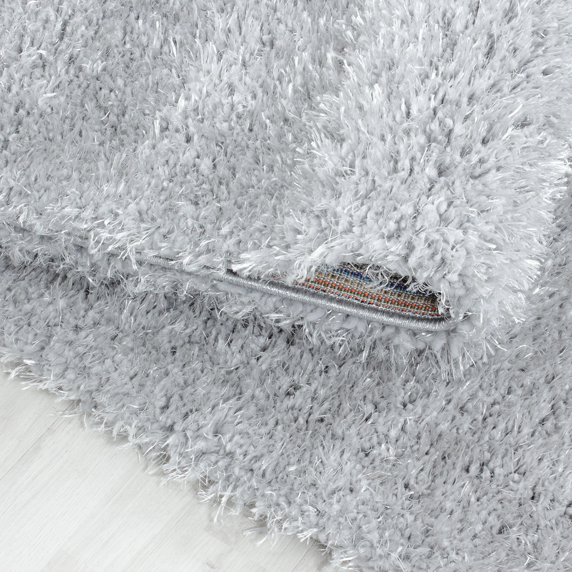 Plain Color Chic Shaggy Rug | Silver