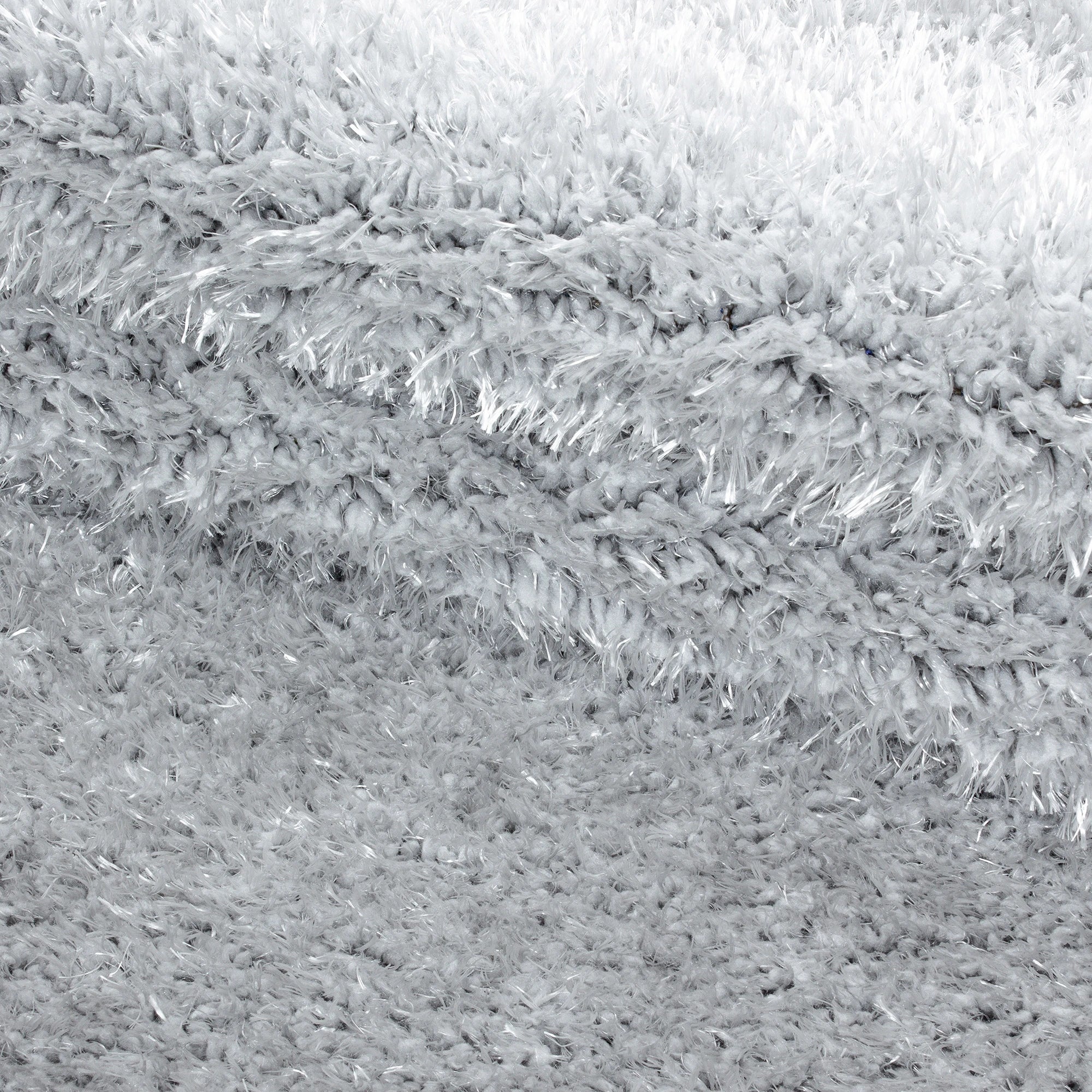 Plain Color Chic Shaggy Rug | Silver