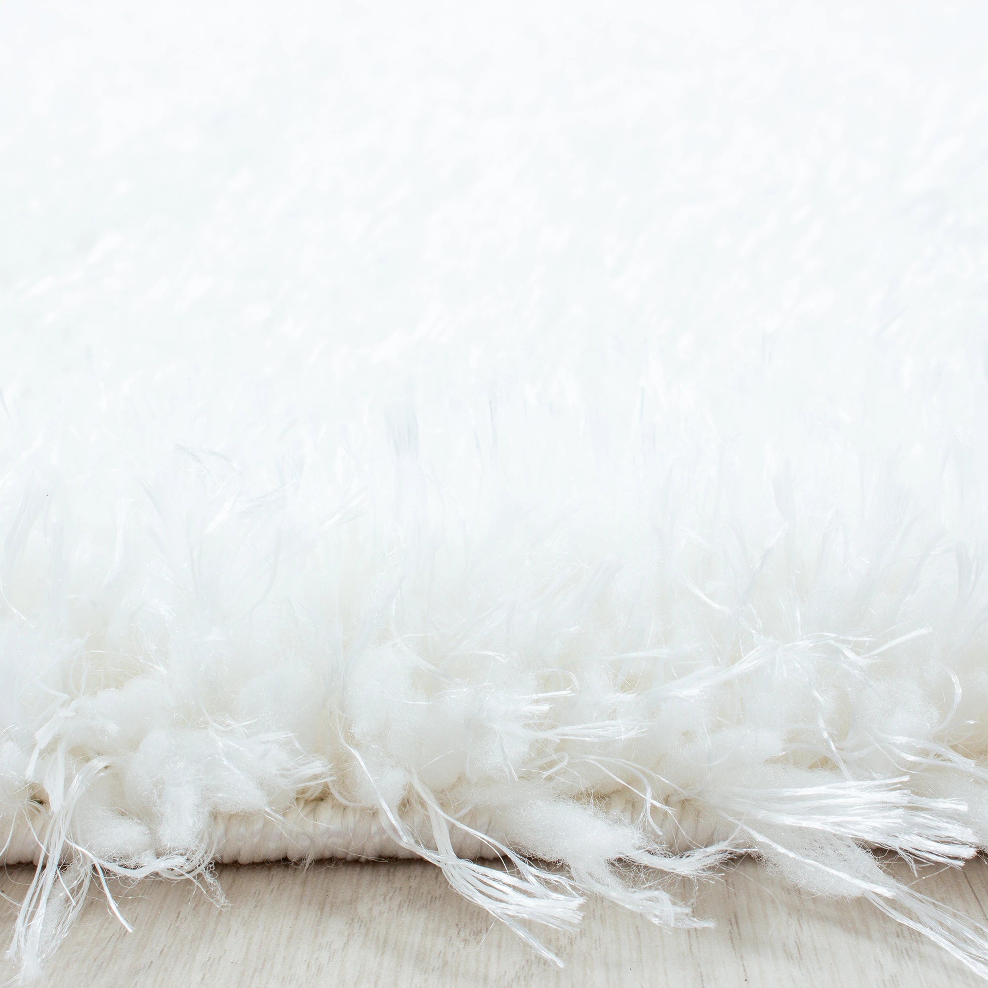 Plain Color Chic Shaggy Rug | White