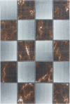 Abstract Marble Effect Checkerboard Area Rug | Copper Copper