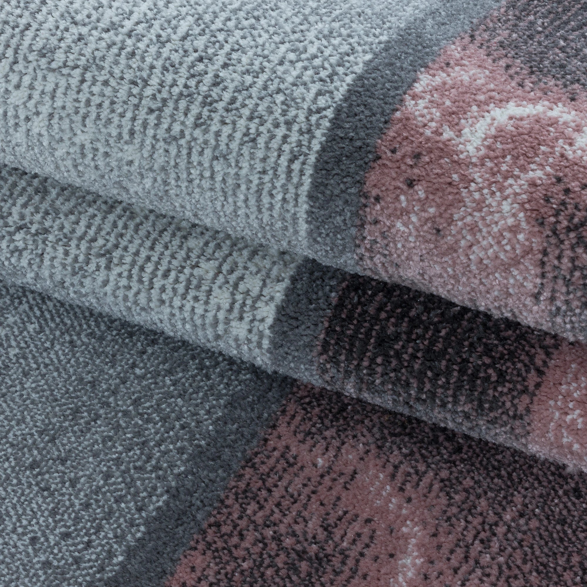 Abstract Marble Effect Checkerboard Area Rug | Rose