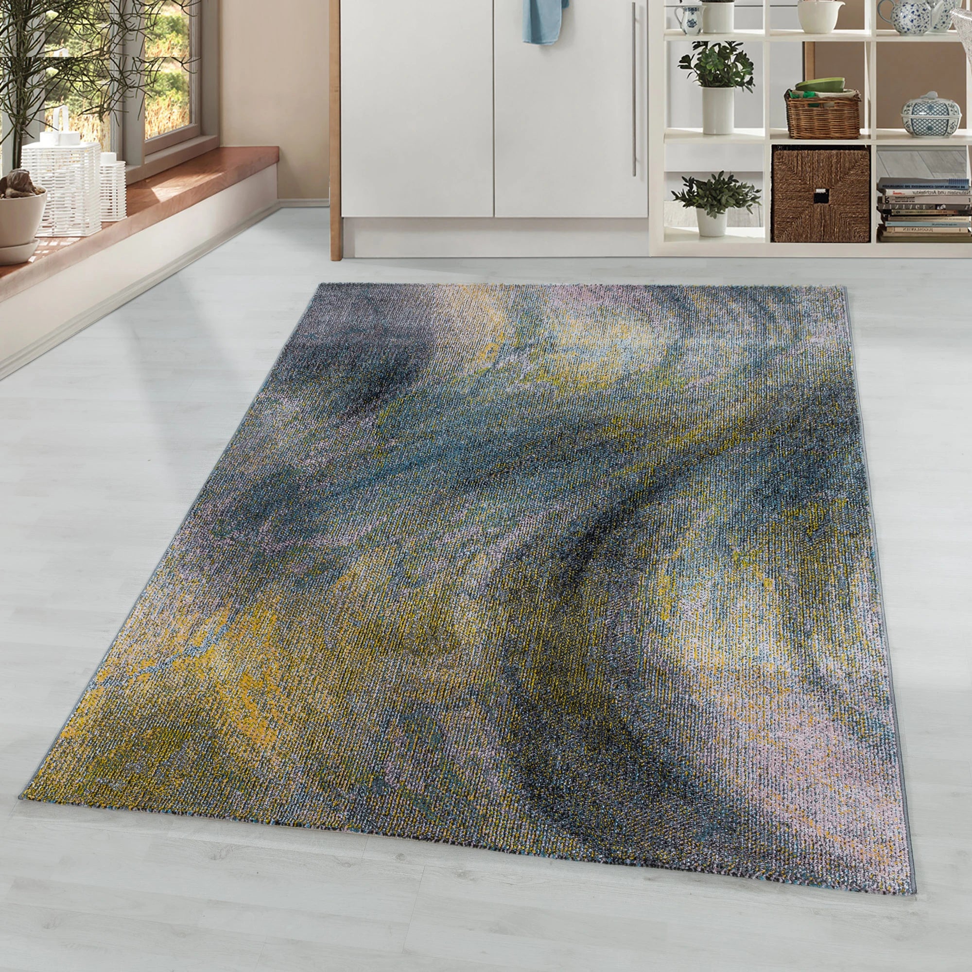 Abstract Distressed Surface Area Rug | Multi