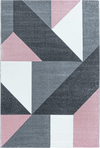 Modern Geometric Triangle Patchwork Area Rug | Pink Pink