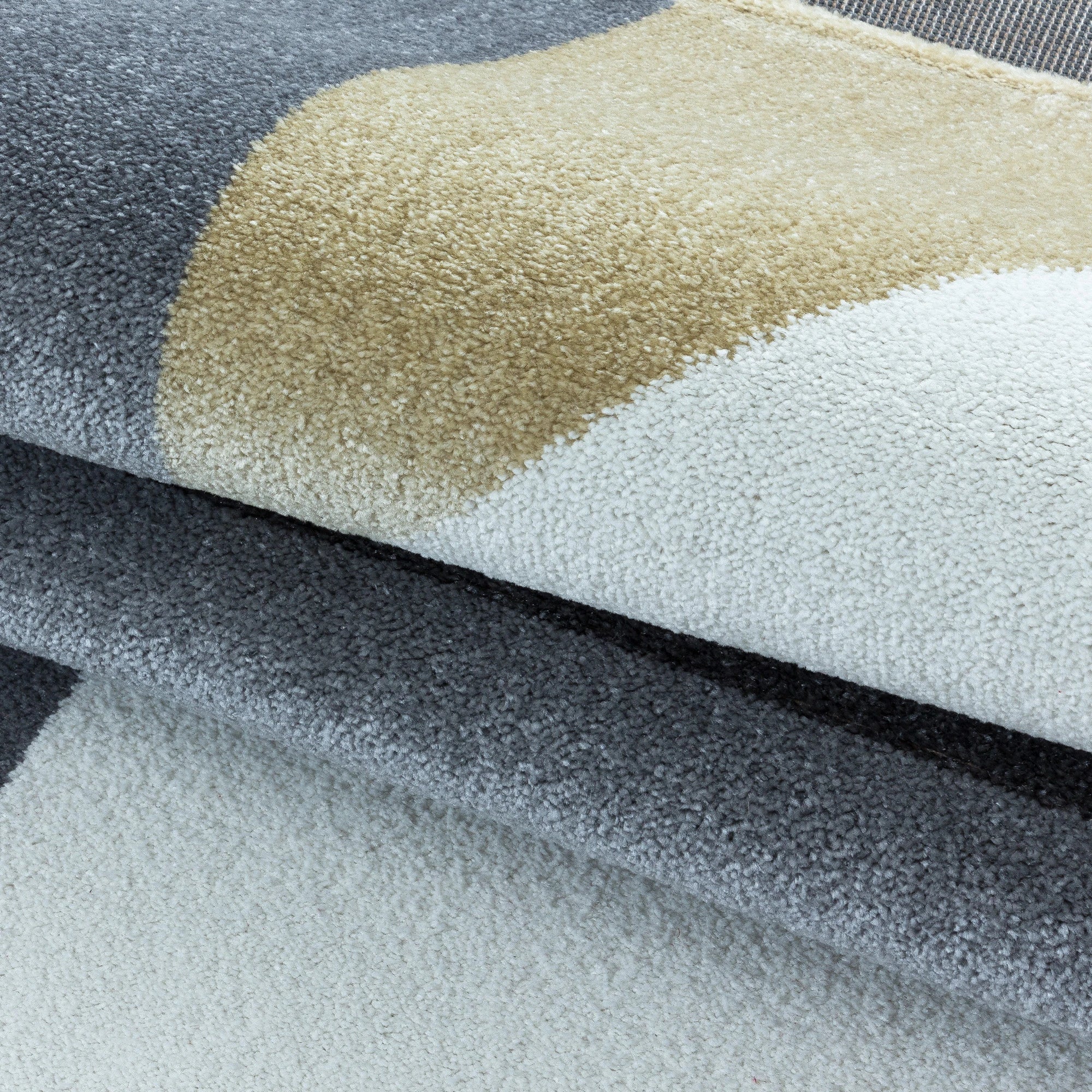 Modern Geometric Triangle Patchwork Area Rug | Yellow