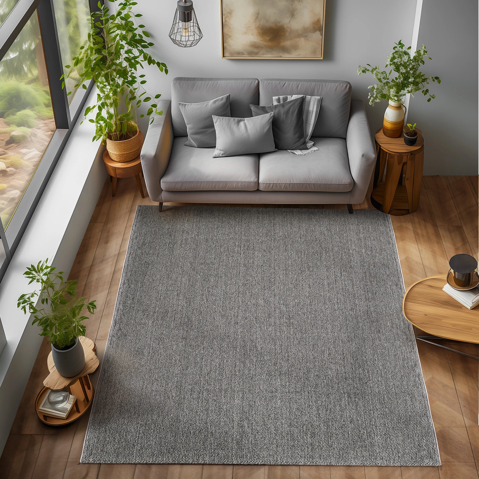 Soft Velvet Textured Rug | Gray