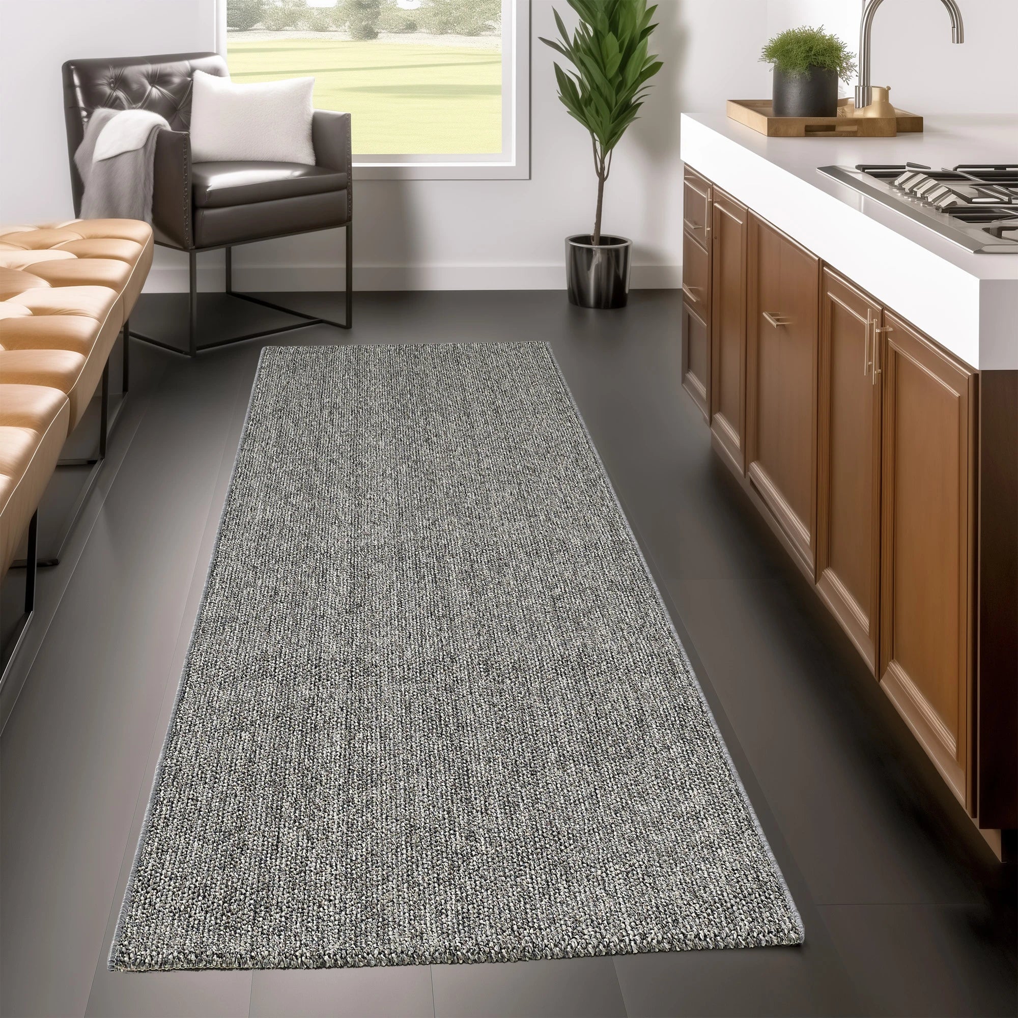 Soft Velvet Textured Rug | Gray