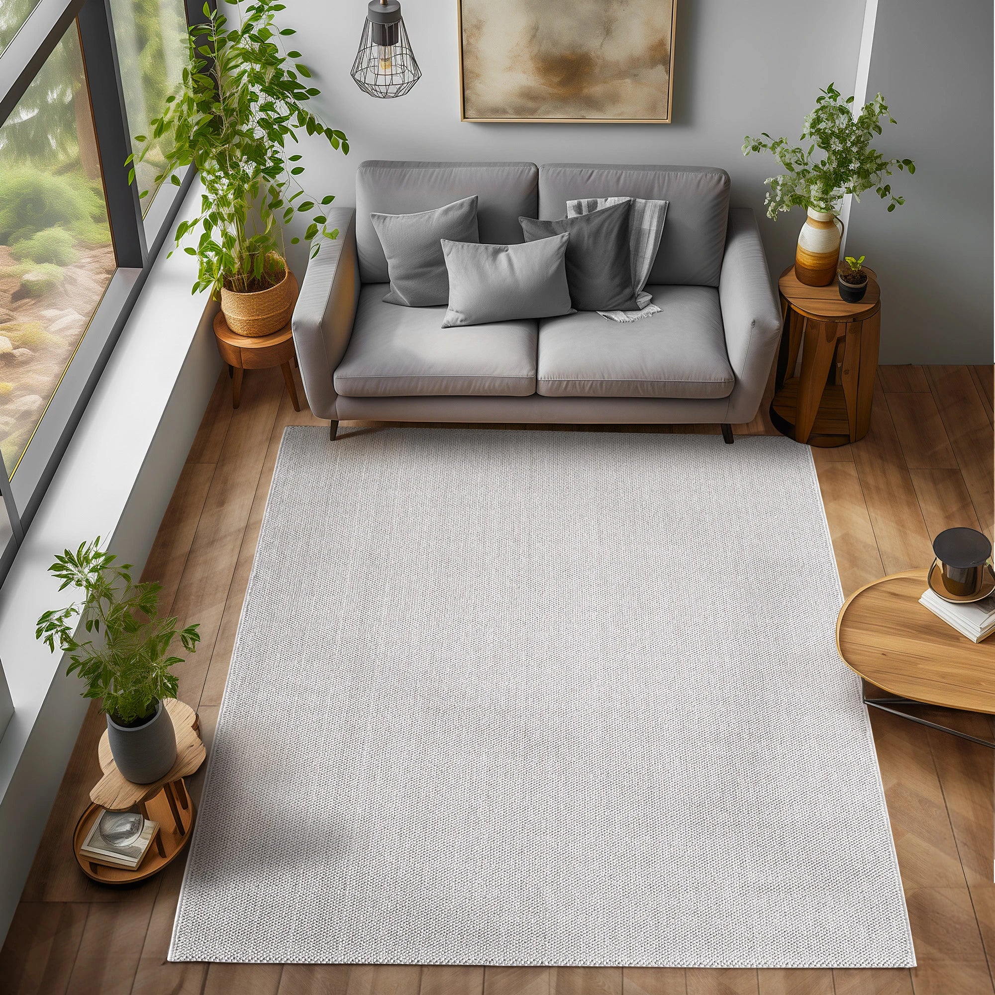 Soft Velvet Textured Rug | Silver