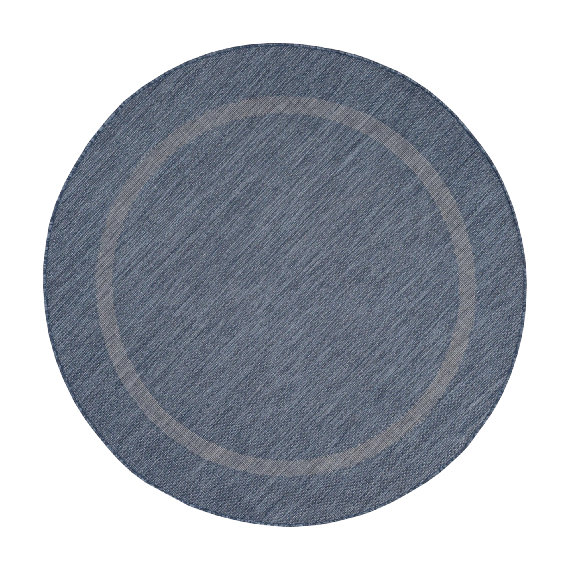 Durable Blue Patio Rug | Border Design