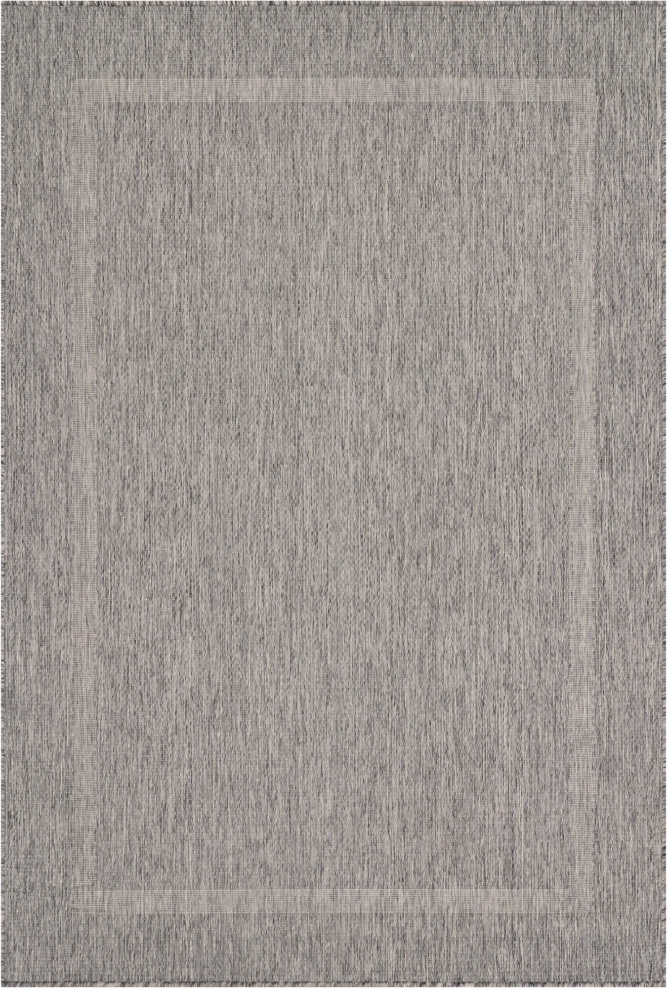 Durable Gray Patio Rug | Border Design