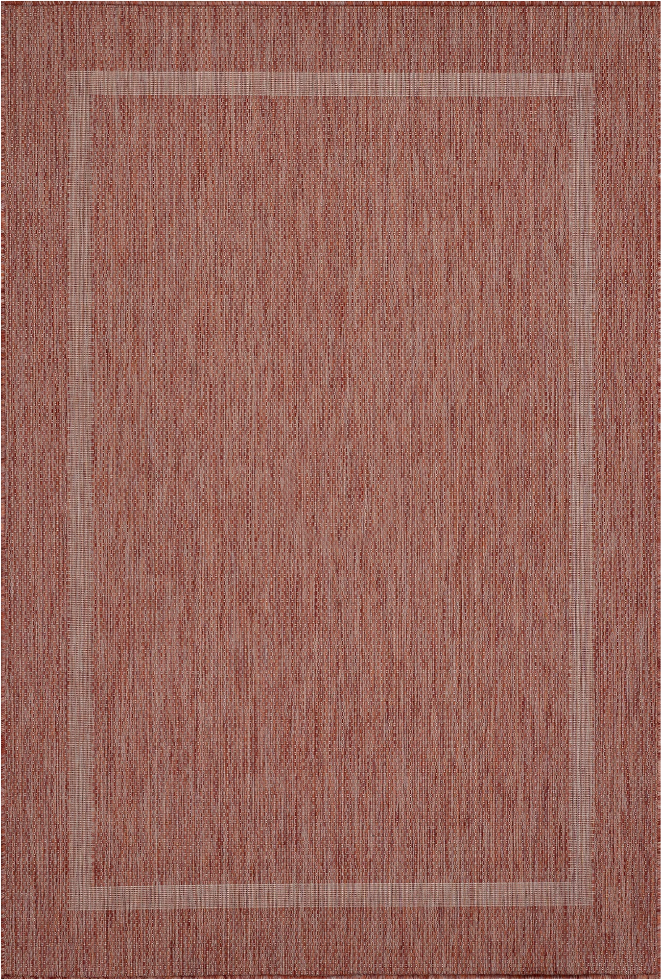 Durable Red Patio Rug | Border Design