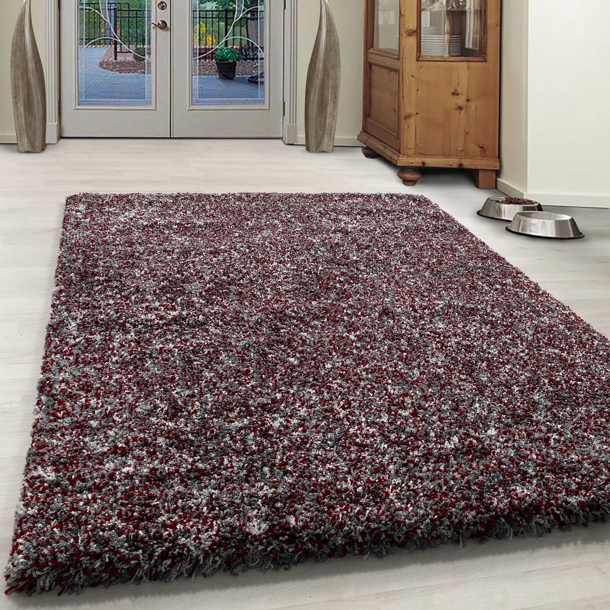 Marled Cozy Area Rug | Red