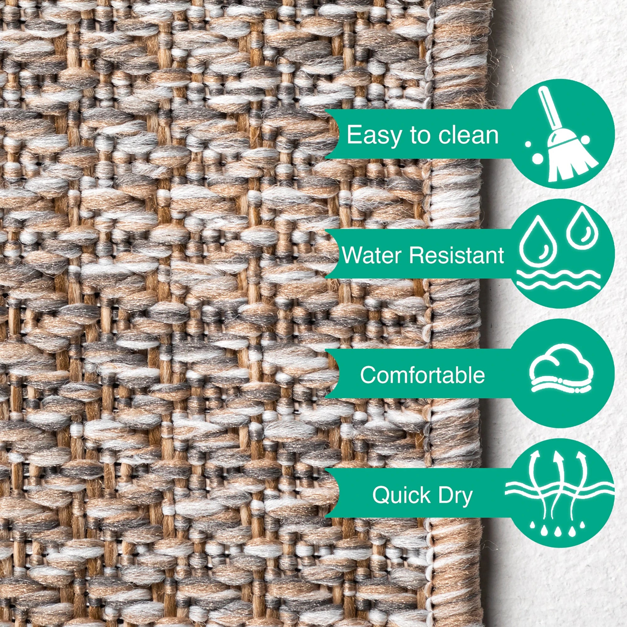 Distressed Beige Outdoor Rug