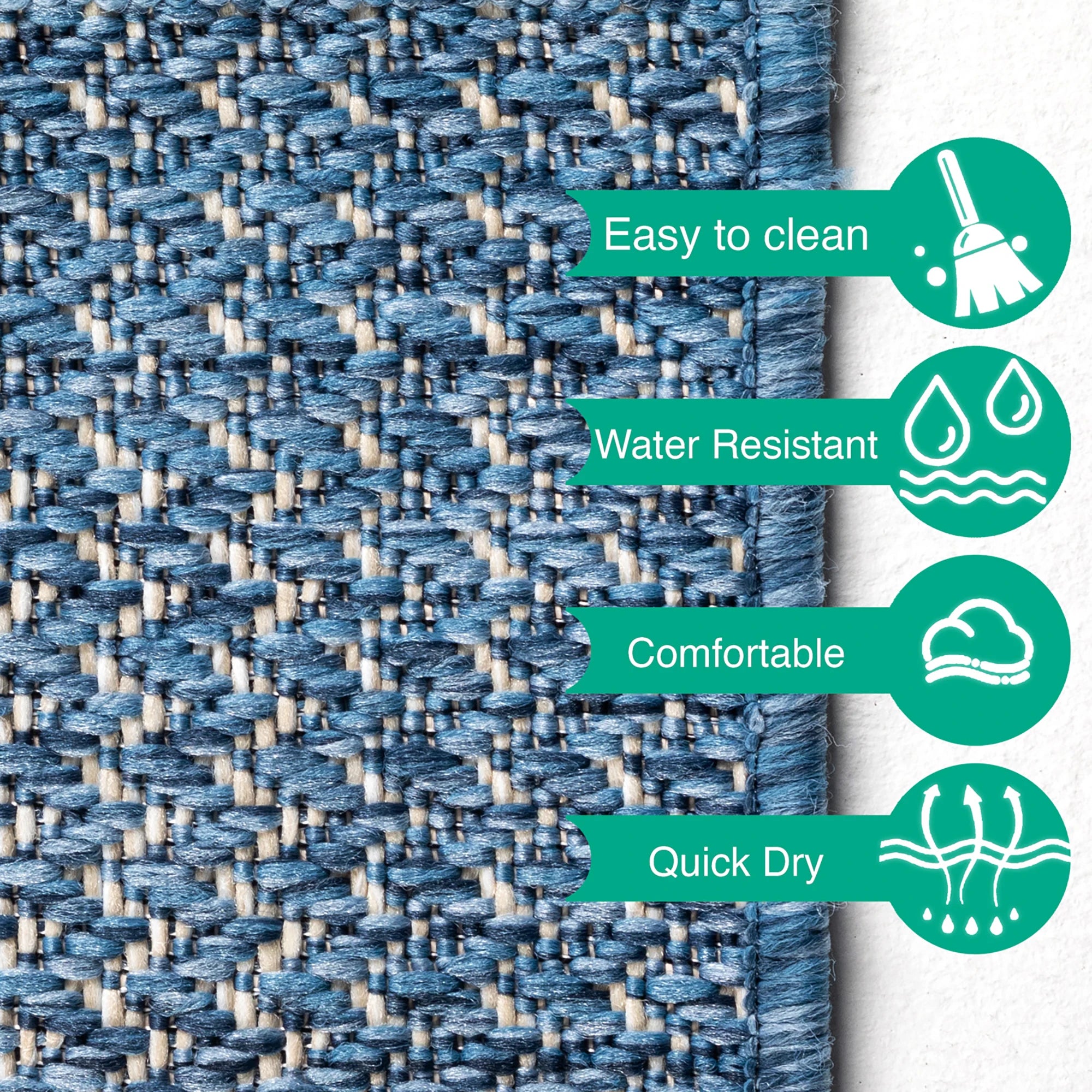 Distressed Blue Outdoor Rug