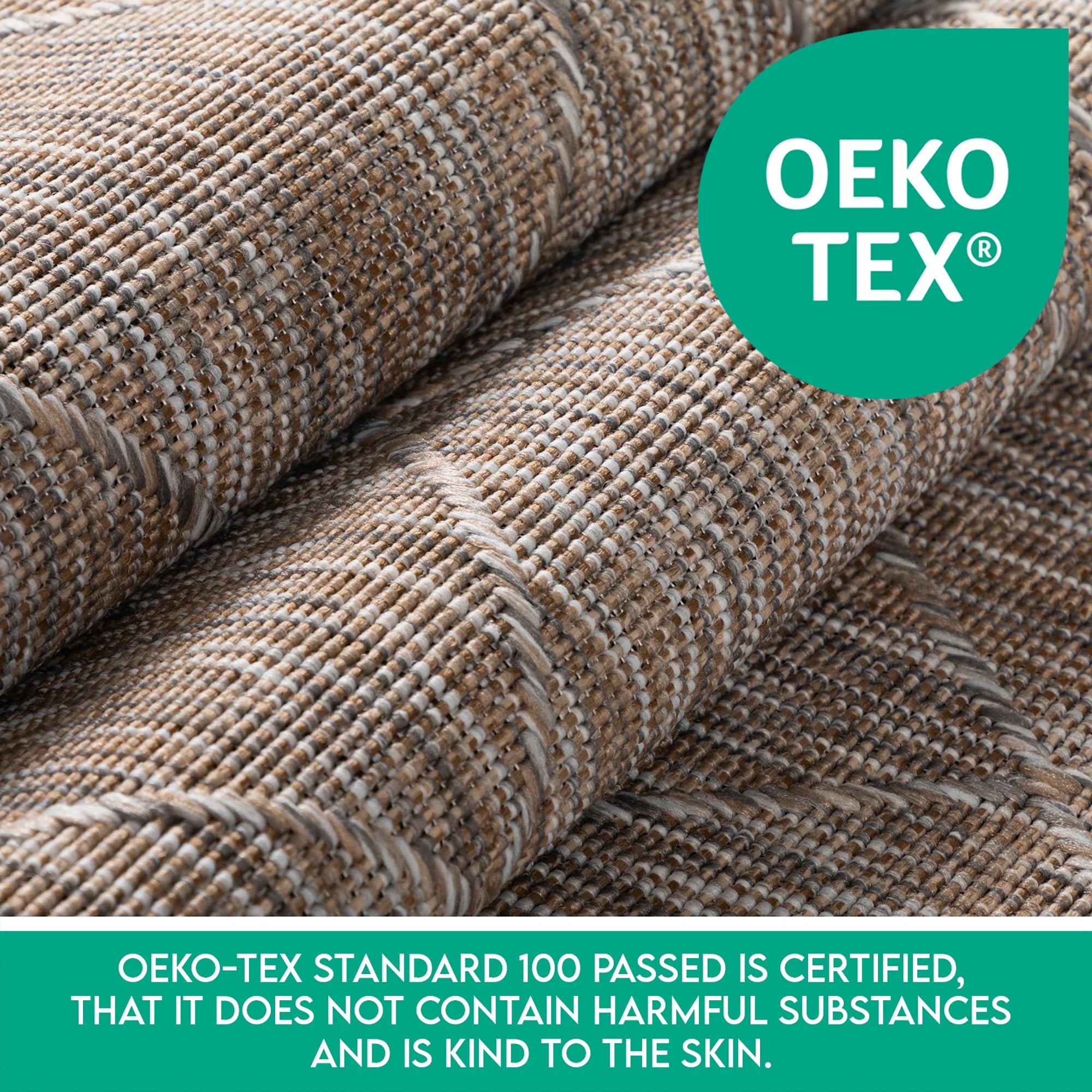 Cross Design Jute Rug | Beige