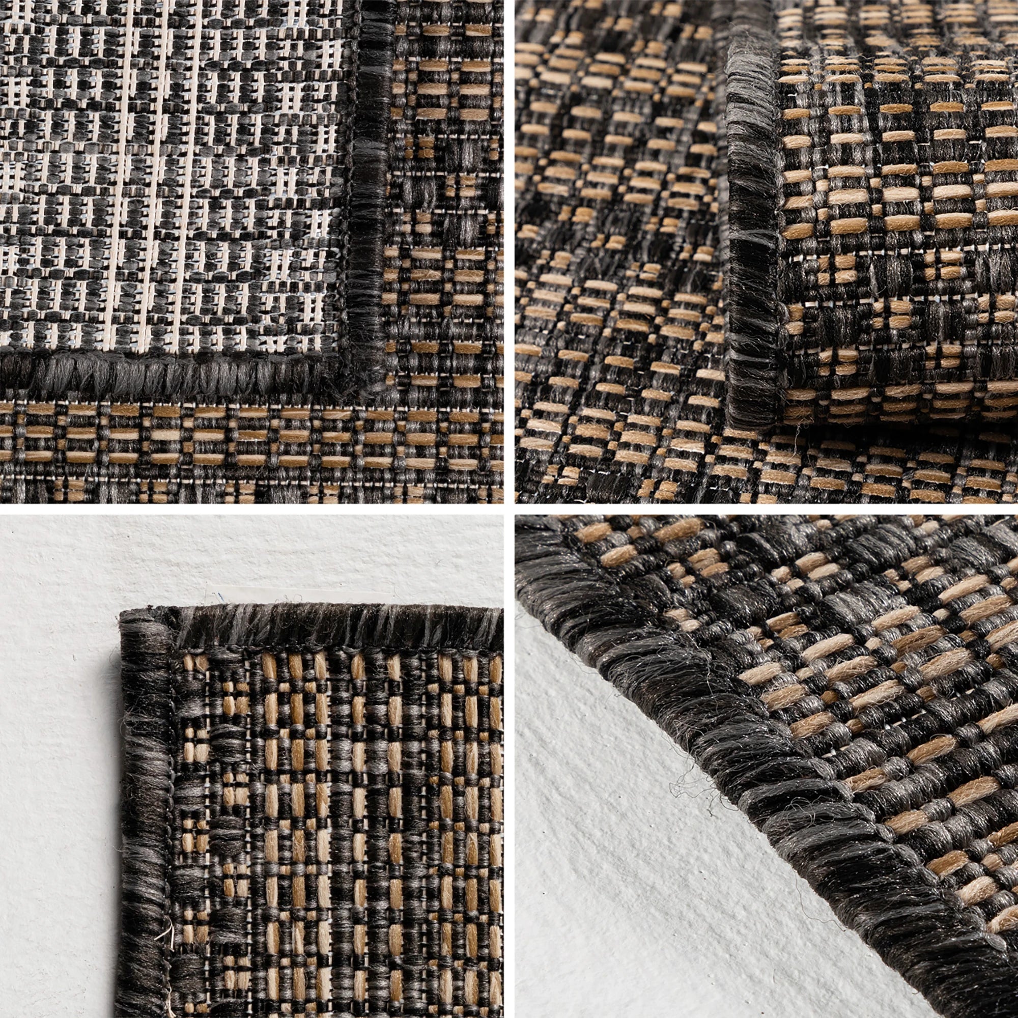 Vintage Jute Weave Rug | Black