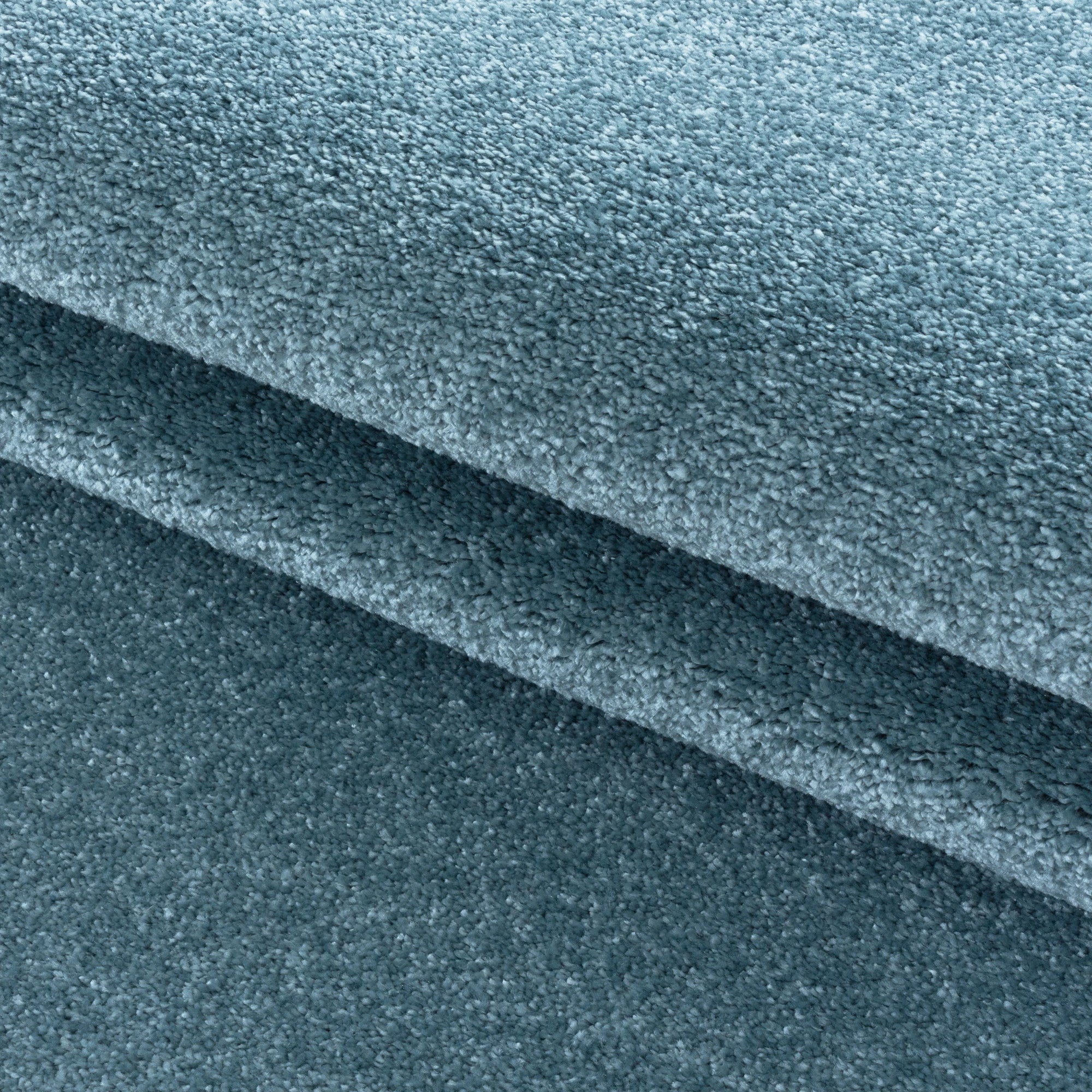 Soft Velvet Look Plain Area Rug | Blue