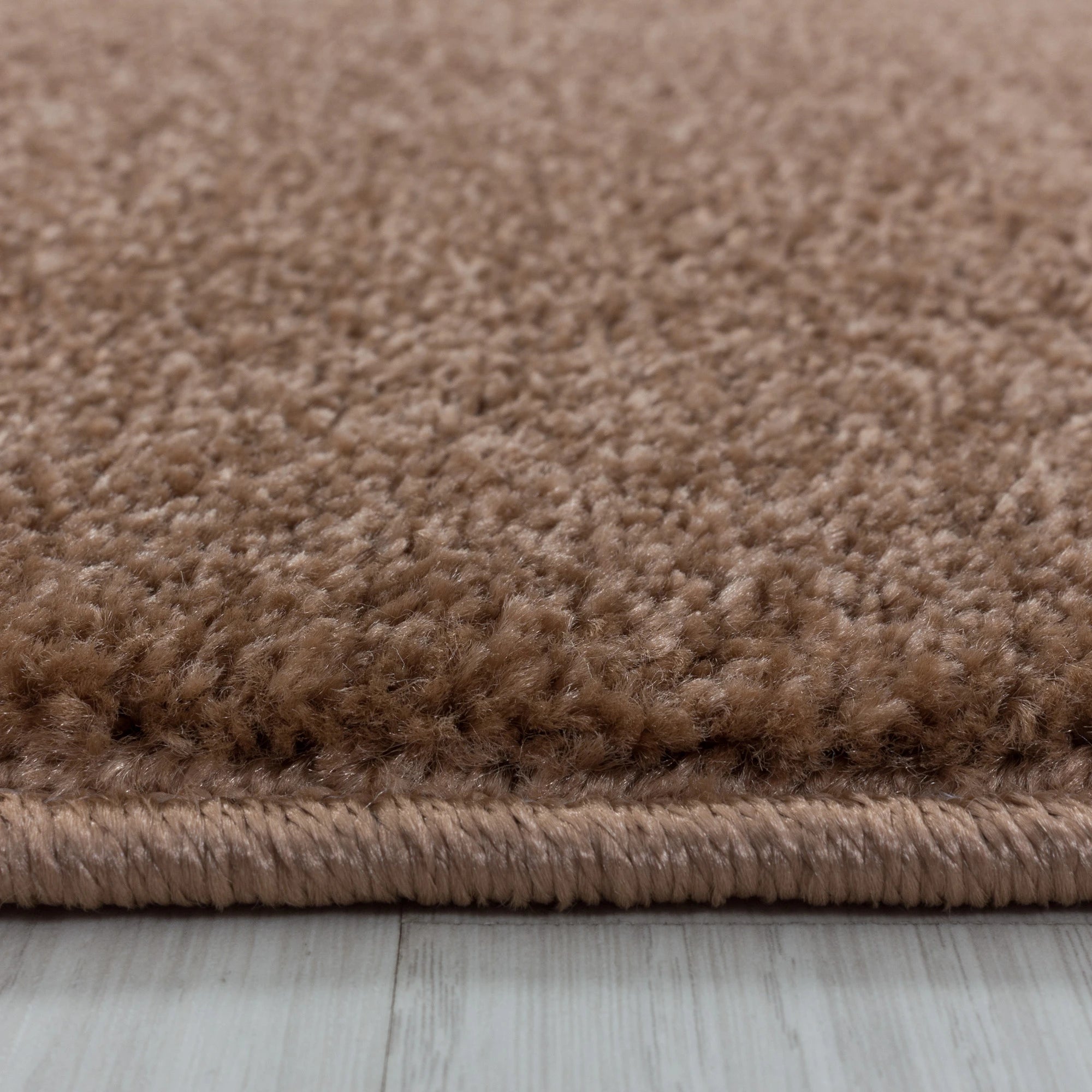 Soft Velvet Look Plain Area Rug | Copper
