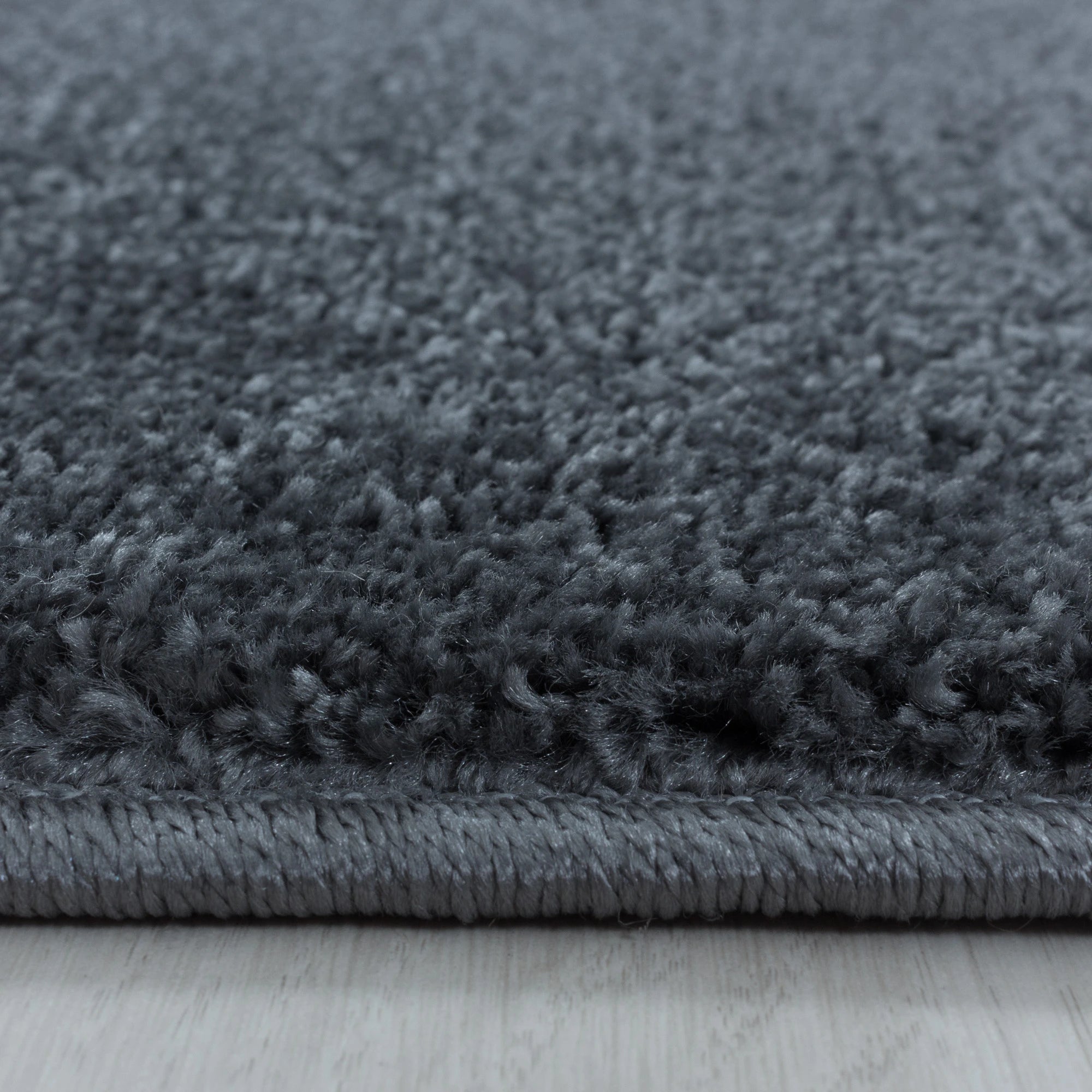 Soft Velvet Look Plain Area Rug | Gray