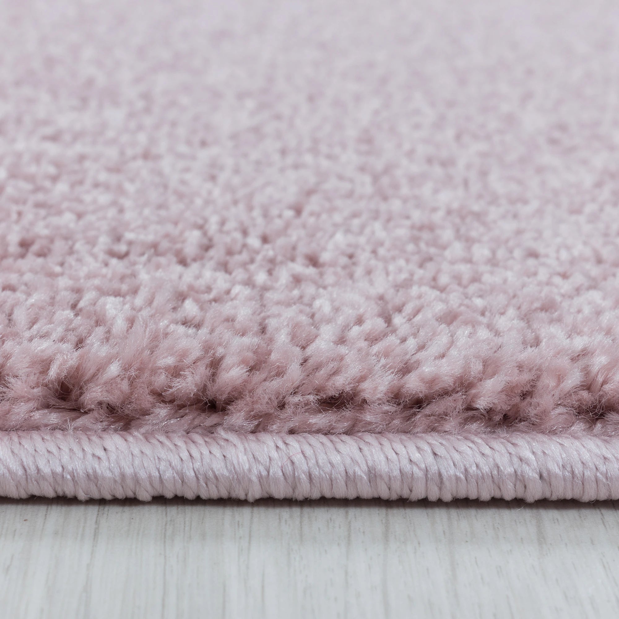 Soft Velvet Look Plain Area Rug | Rose