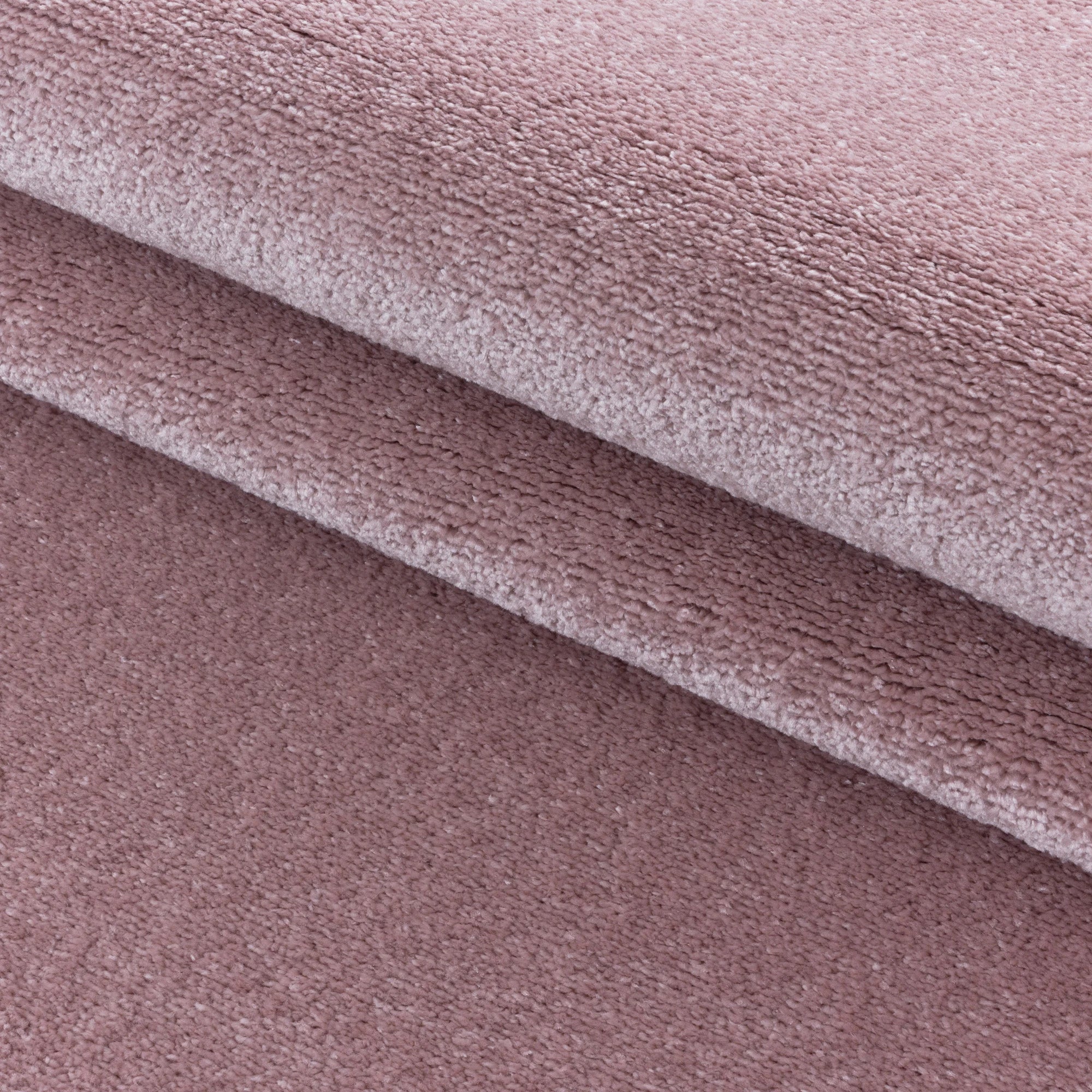Soft Velvet Look Plain Area Rug | Rose