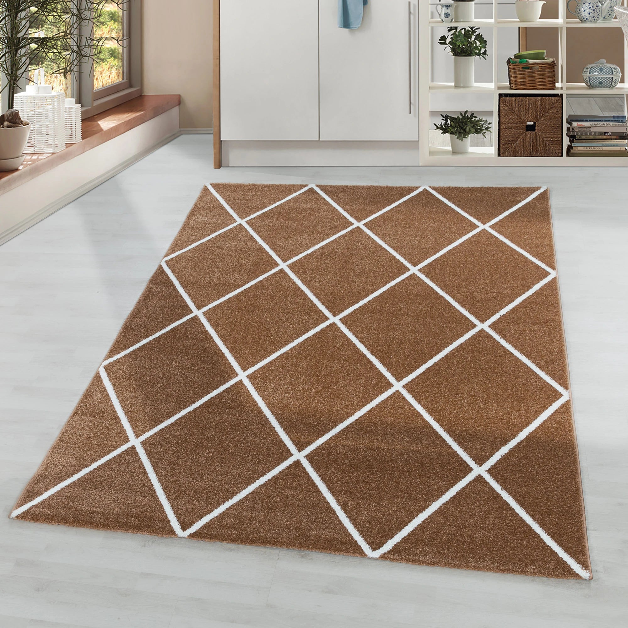 Diamond Cozy Geometric | Copper Rug