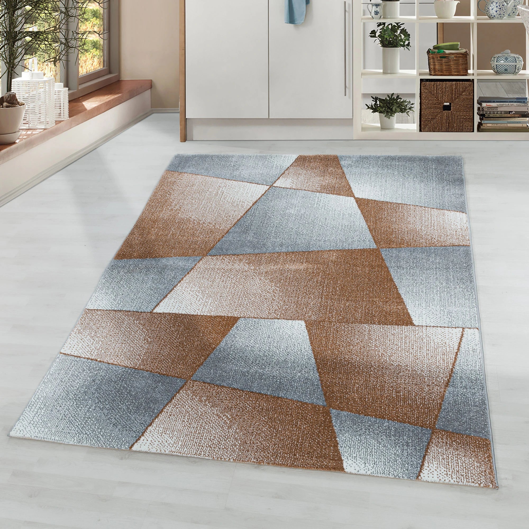 Geometric Shard Design Rug | Copper Rug