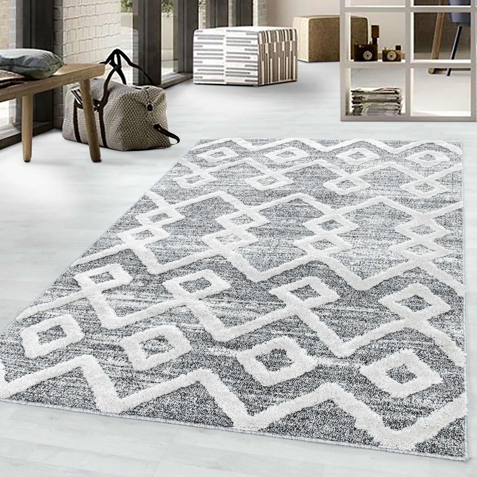 Bohemian Chic Rug Modern | Gray