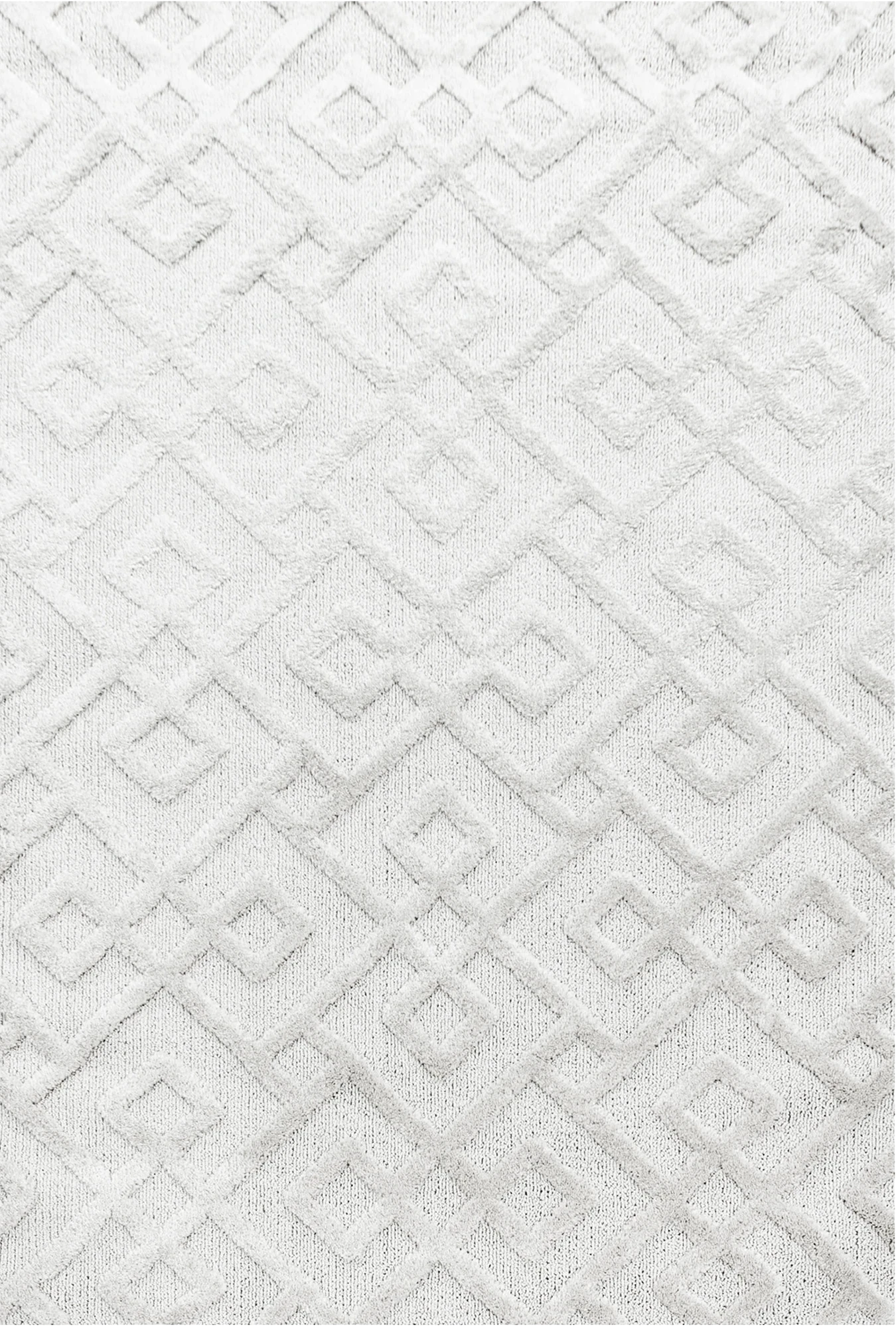 Geometrischer Diamantteppich in Creme