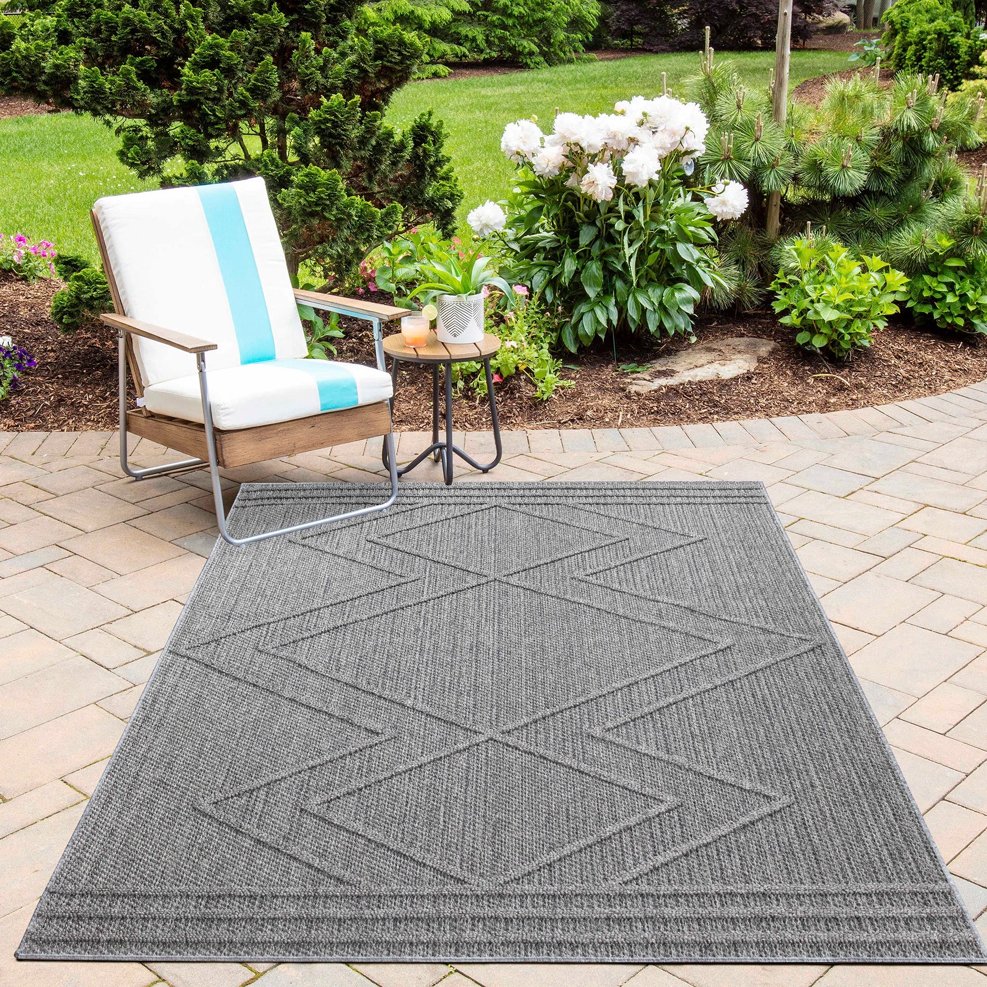 Bohemian Chic Floor Rug Modern | Gray