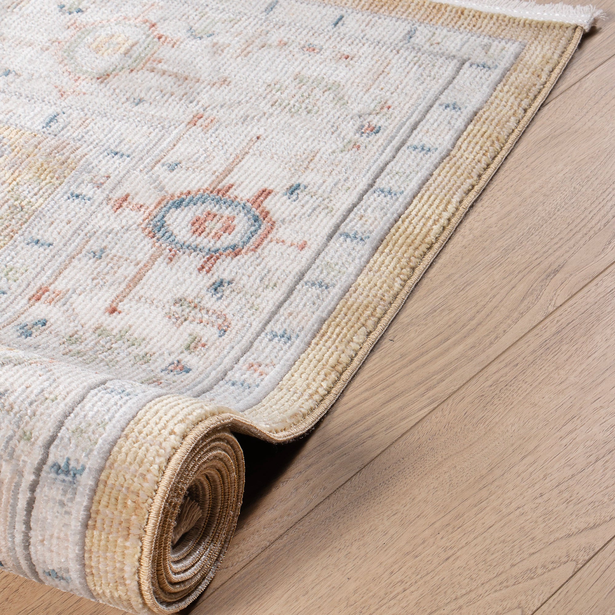 Golden Mosaic Medallion Vintage Rug