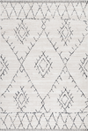 Boho Berber Style Geometric Lattice Rug | Cream Cream