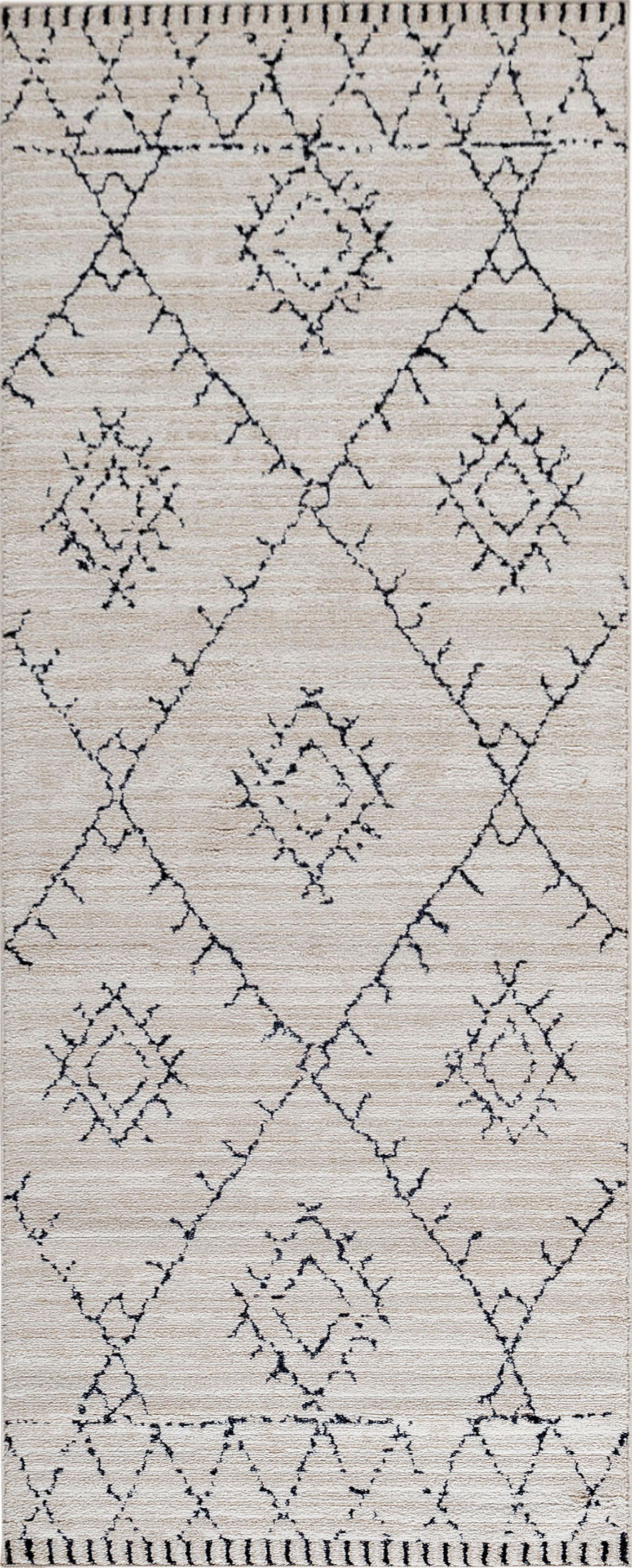Boho Berber Style Geometric Lattice Rug | Cream